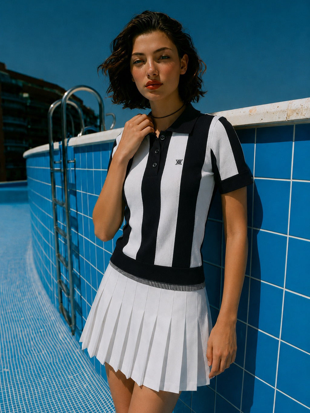 WOMEN SAILOR SHORT SLEEVE SWEATER