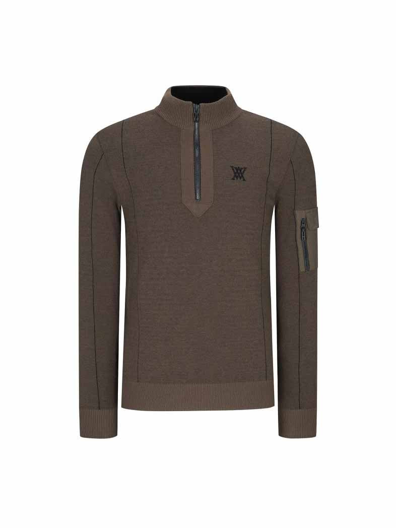 MEN HALF ZIP KNIT PULLOVER