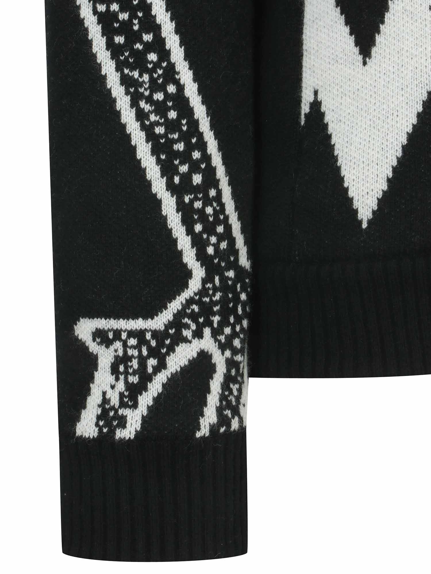 MEN BIG LOGO INTARSIA WIND BLOCK ZIP-UP CARDICAN