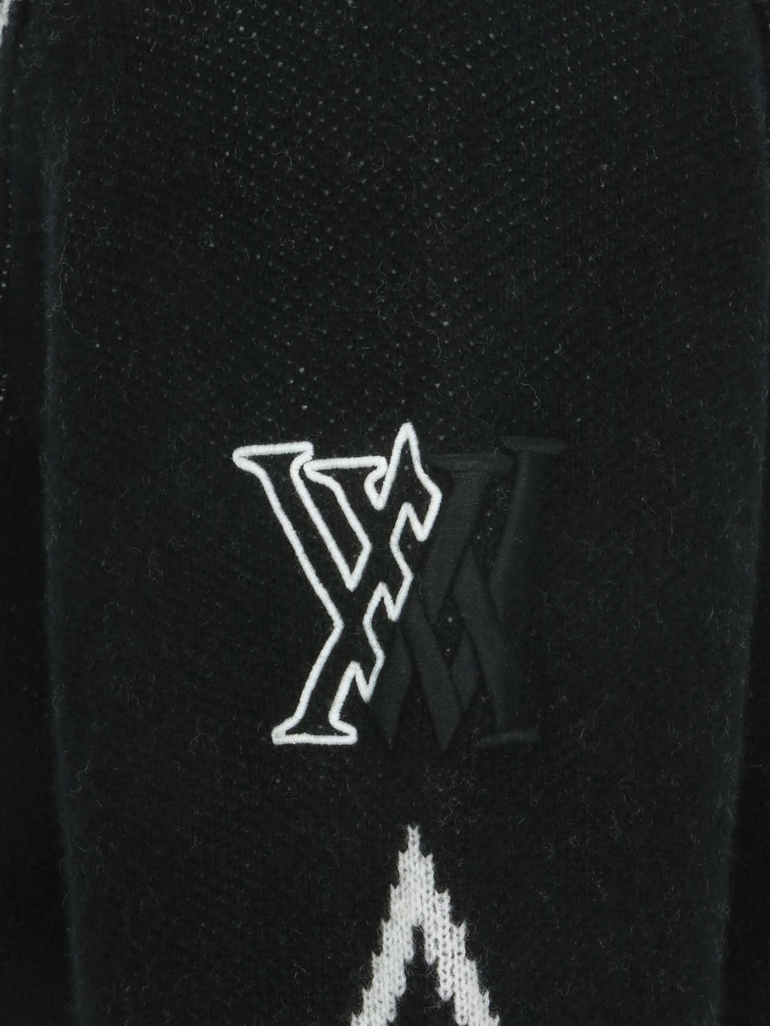 MEN BIG LOGO INTARSIA WIND BLOCK ZIP-UP CARDICAN