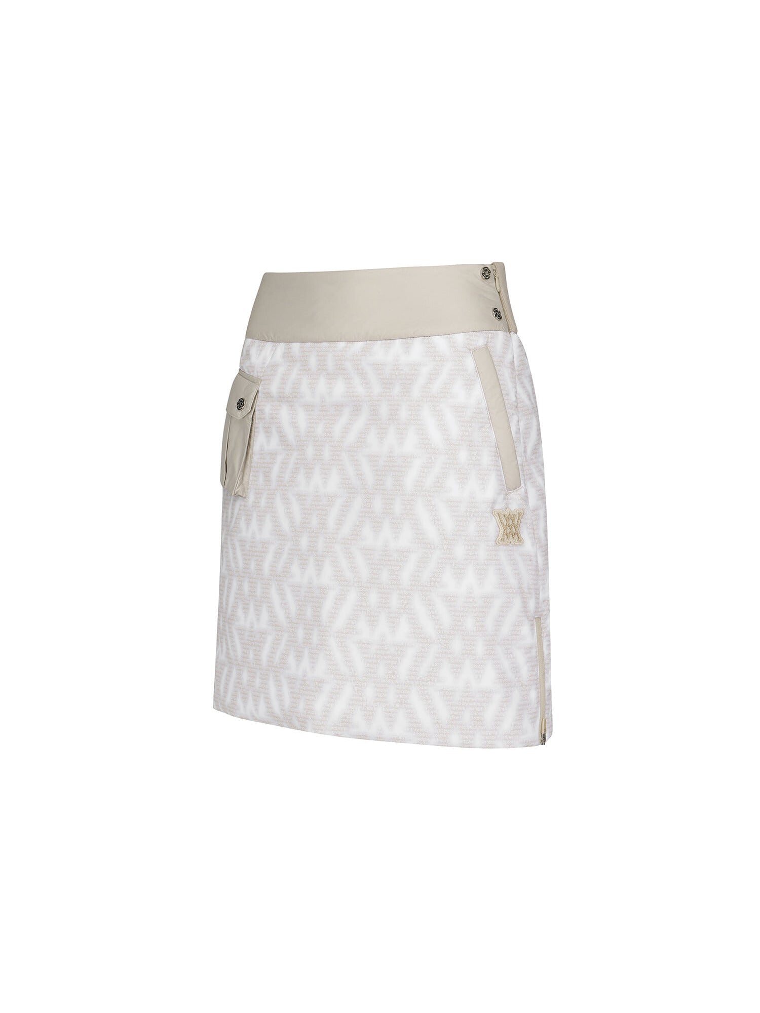 WOMEN WI LOGO PATTERN PADDED SKIRT
