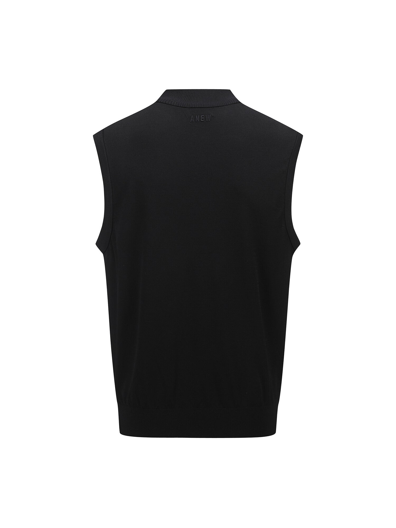 MEN WOOVEN MIXED KNIT VEST