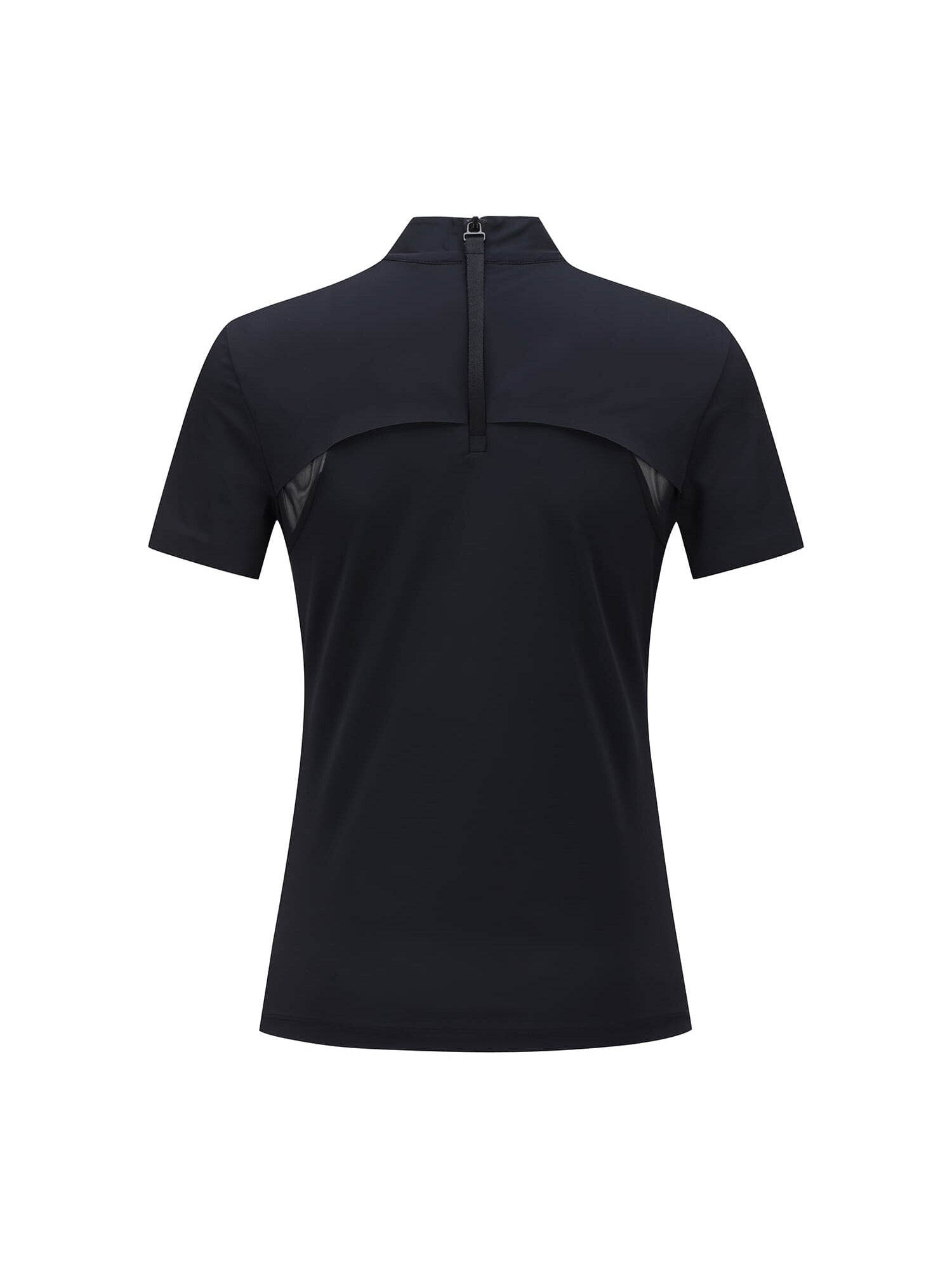 WOMEN SM BLACK FINISH MOCK NECK SHORT T-SHIRT