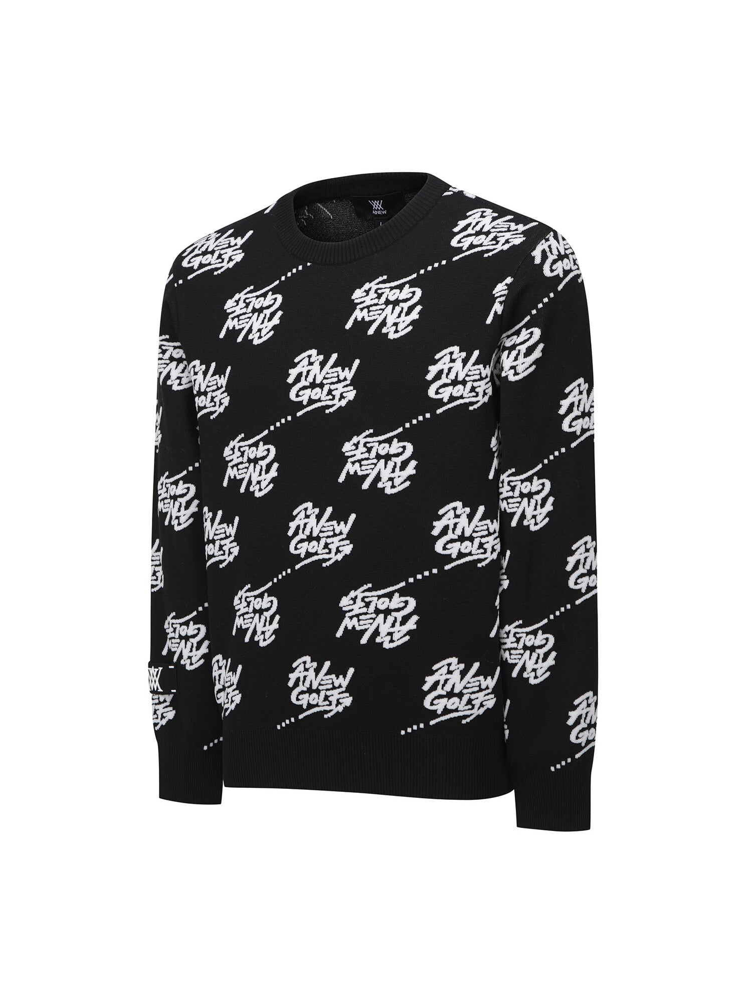 MEN LOGO PATTERN JACQUARD PULLOVER