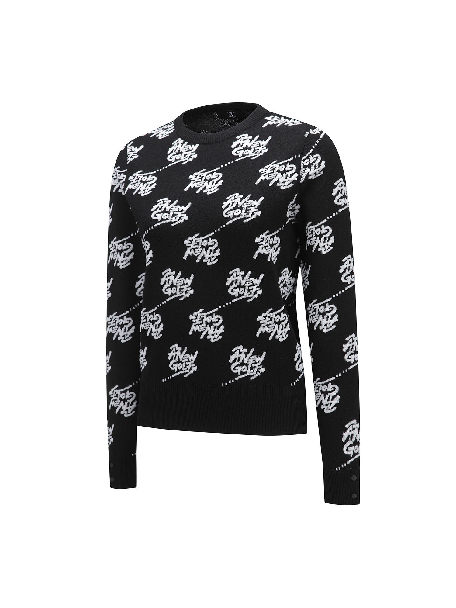 WOMEN LOGO PATTERN JACQUARD PULLOVER