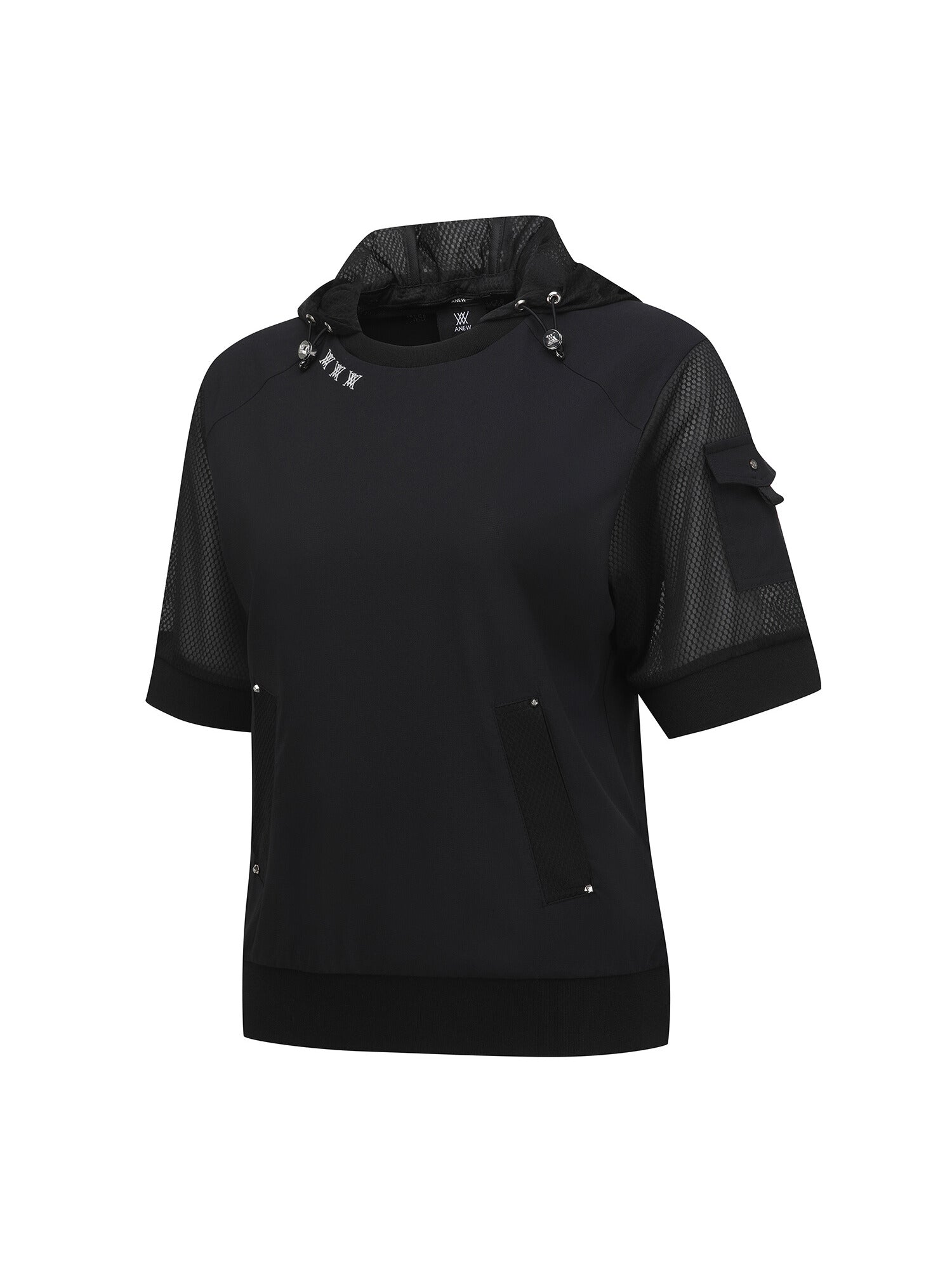 WOMEN SM HOODY POCKET SHORT T-SHIRT