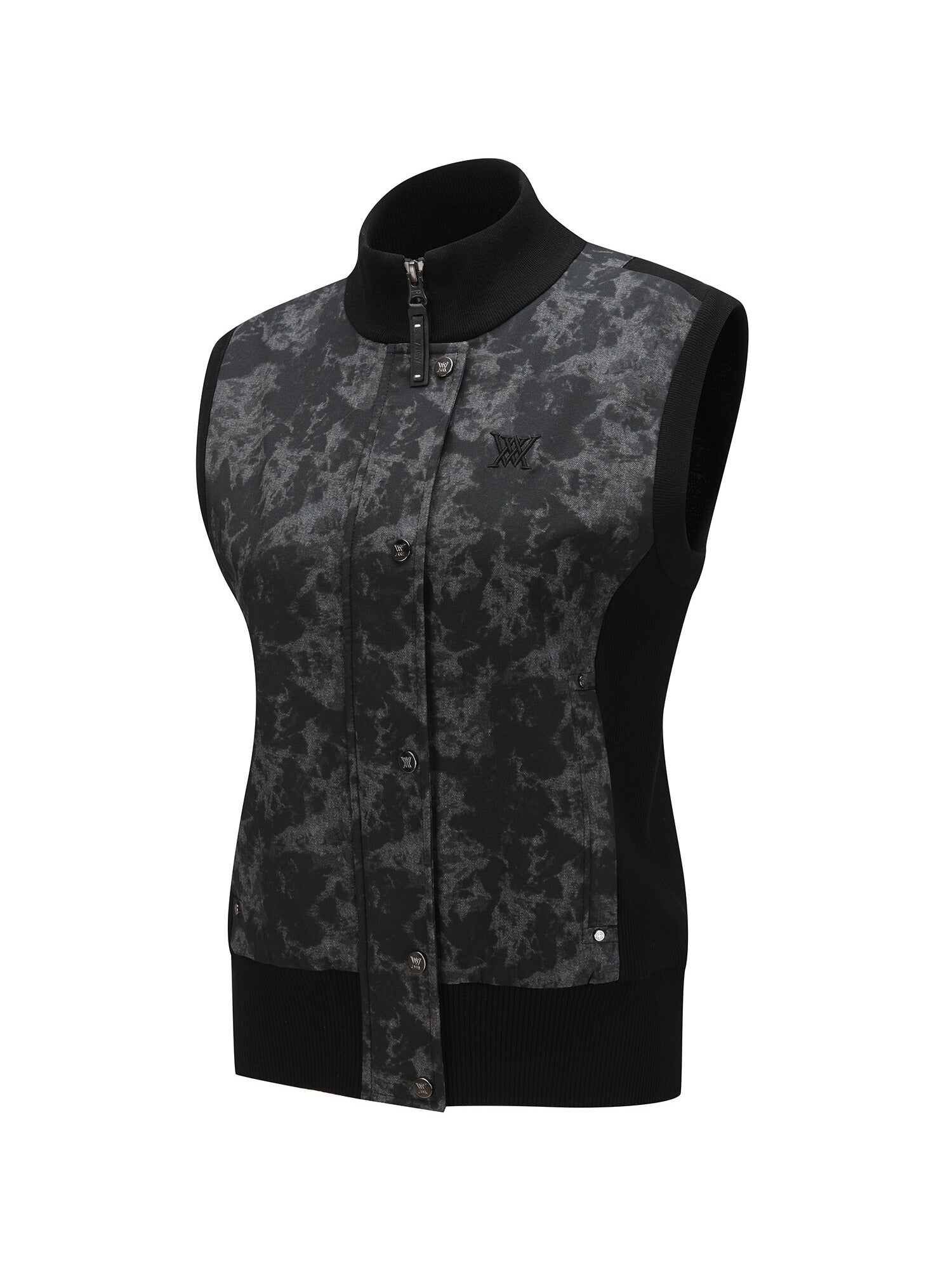 WOMEN SP PETTERN FULL ZIP KNIT VEST