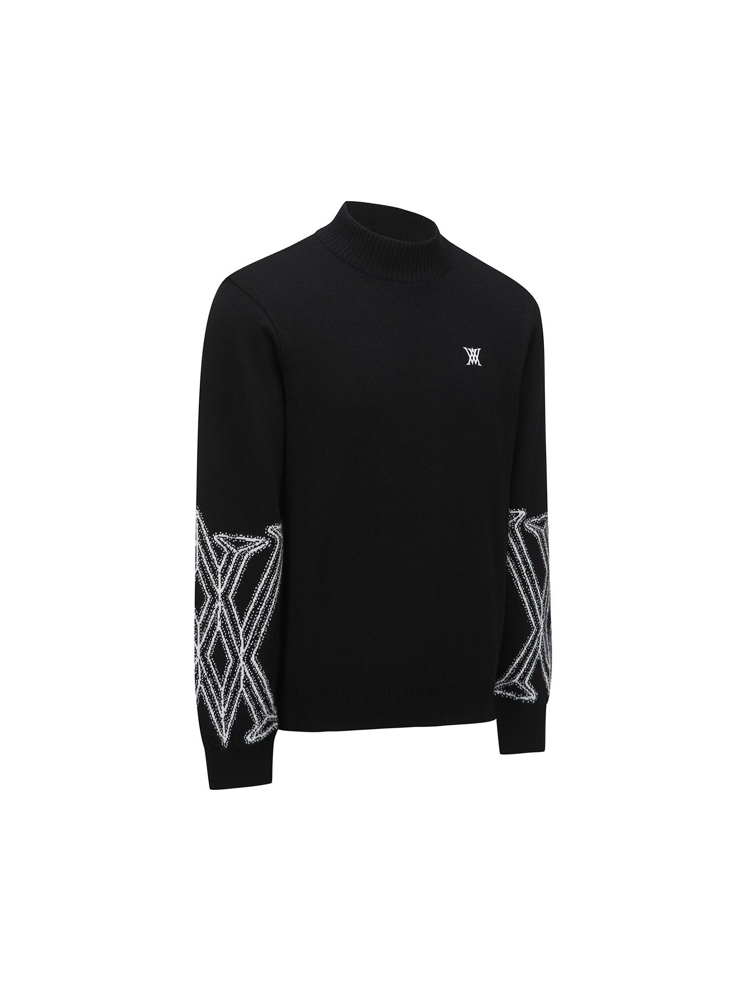 MEN WI FUZZY LOGO POINT SWEATER