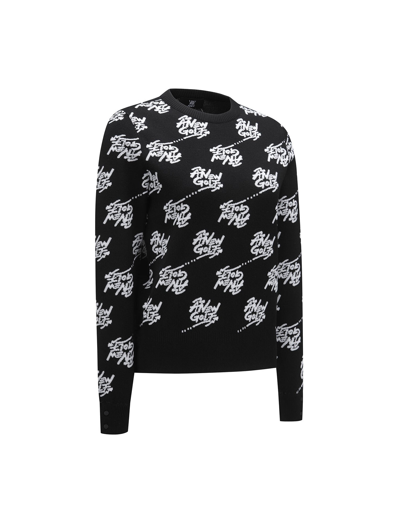 WOMEN LOGO PATTERN JACQUARD PULLOVER