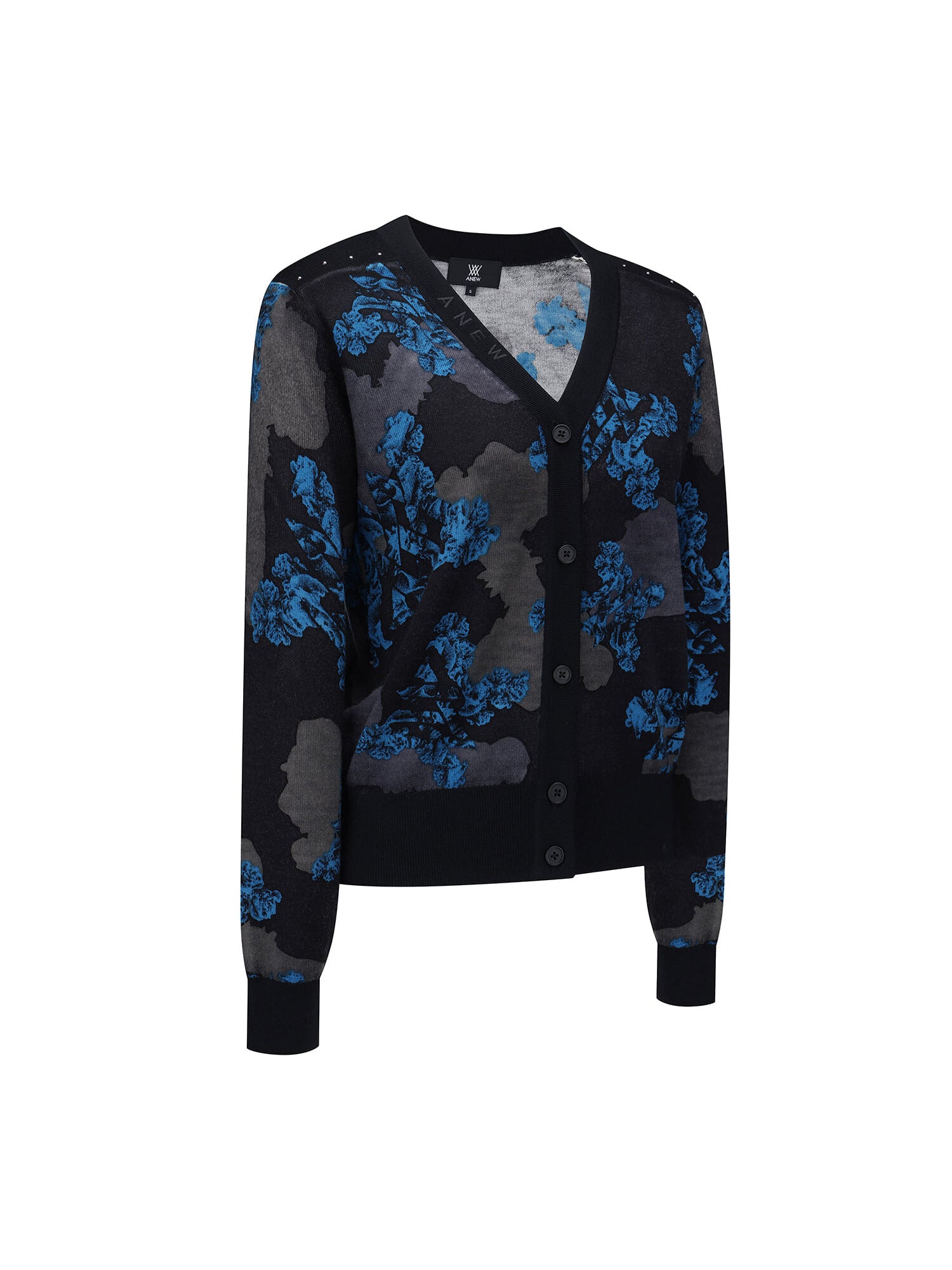 WOMEN FA FLOWER PATTERN KNIT CARDIGAN