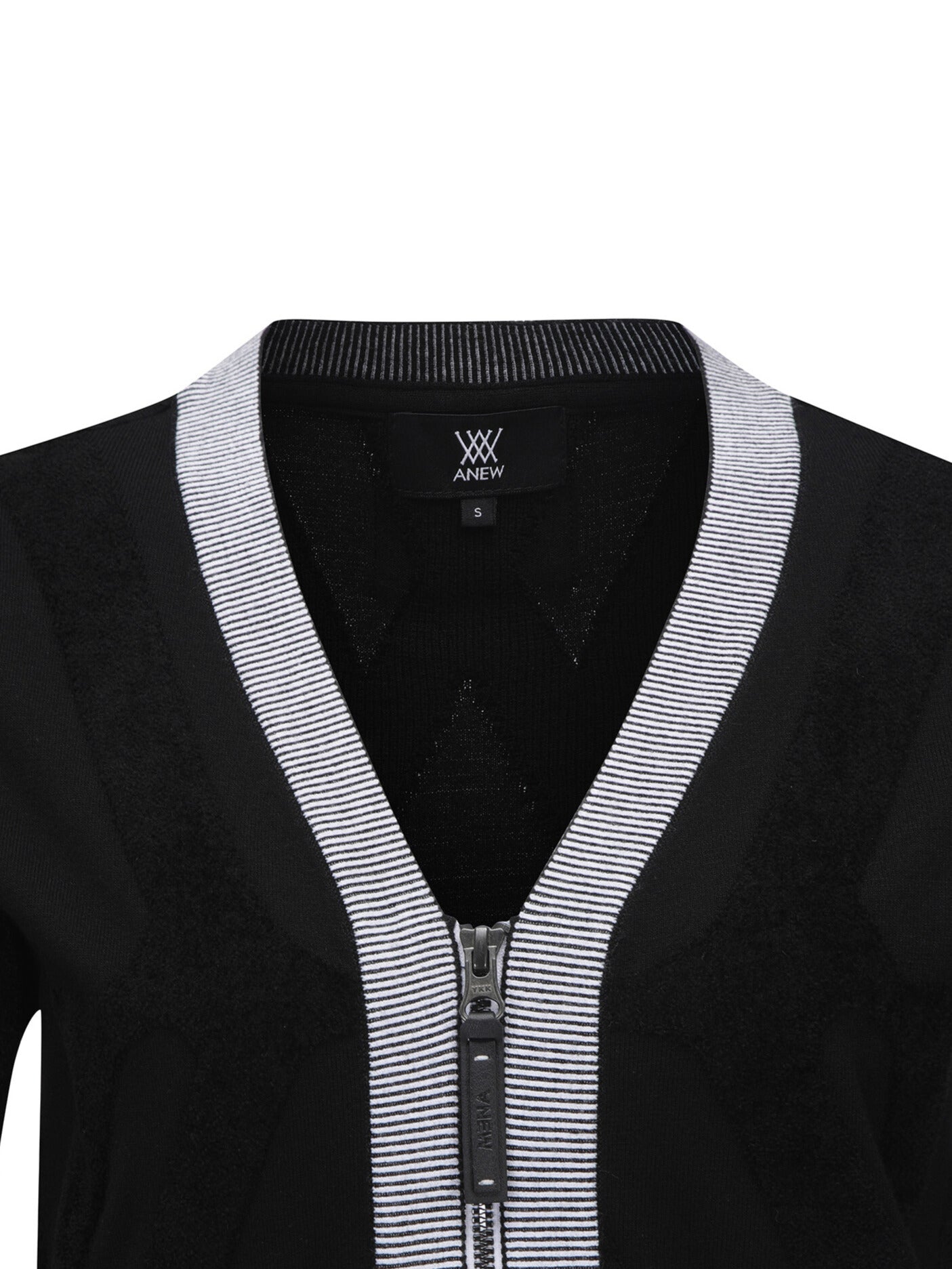 WOMEN BIG LOGO INTARSIA ZIP-UP CARDIGAN