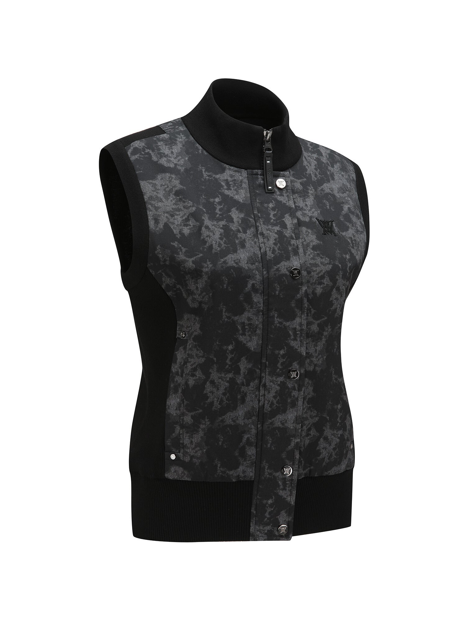 WOMEN SP PETTERN FULL ZIP KNIT VEST