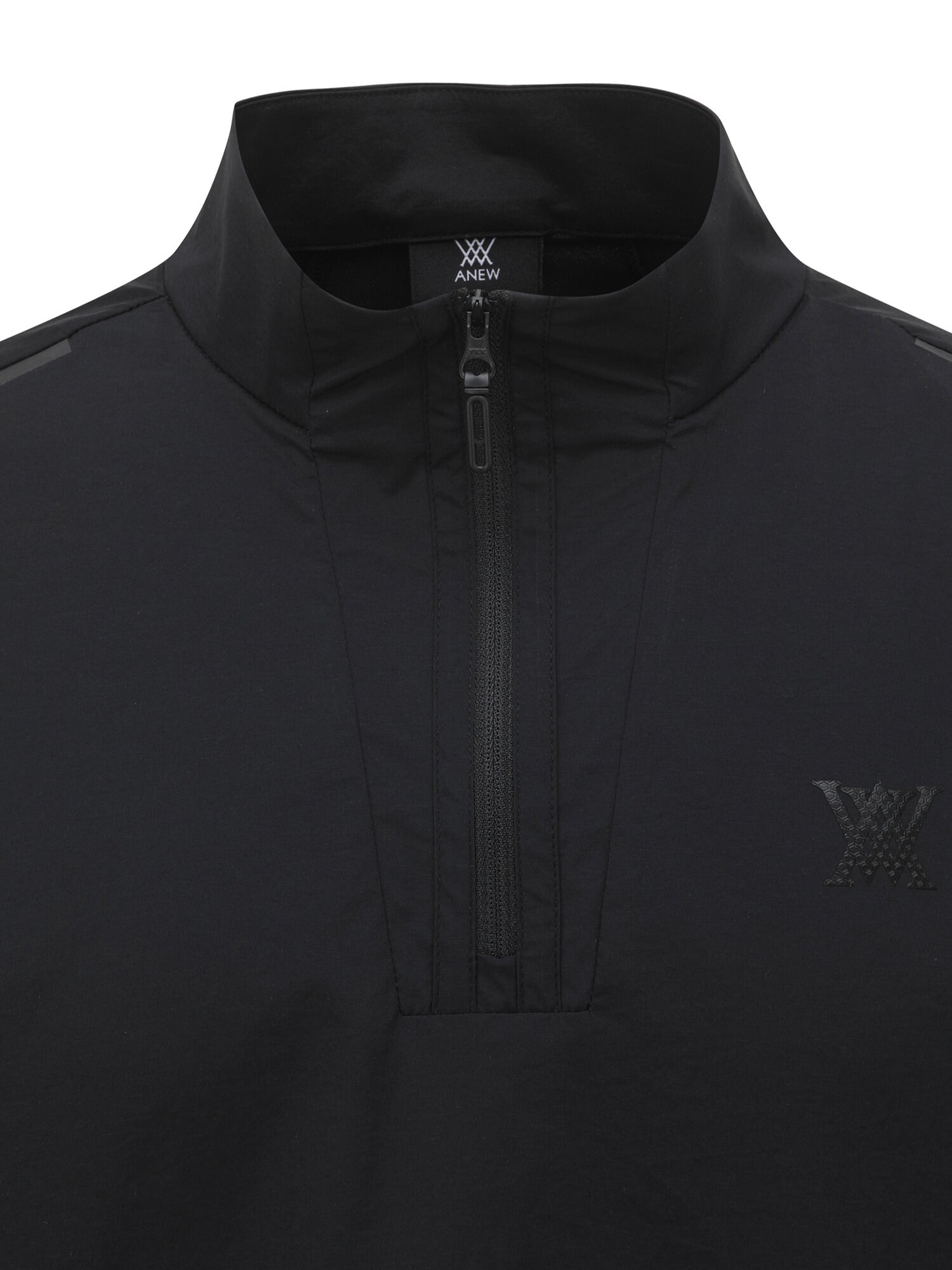 MEN SM BLACK FINISH HALF ZIP SHORT T-SHIRT