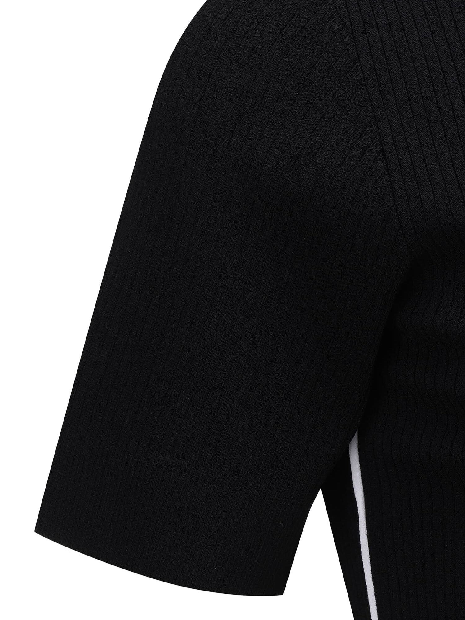 WOMEN SM STRIPE TEXTURE SHORT SLEEVE SWEATER