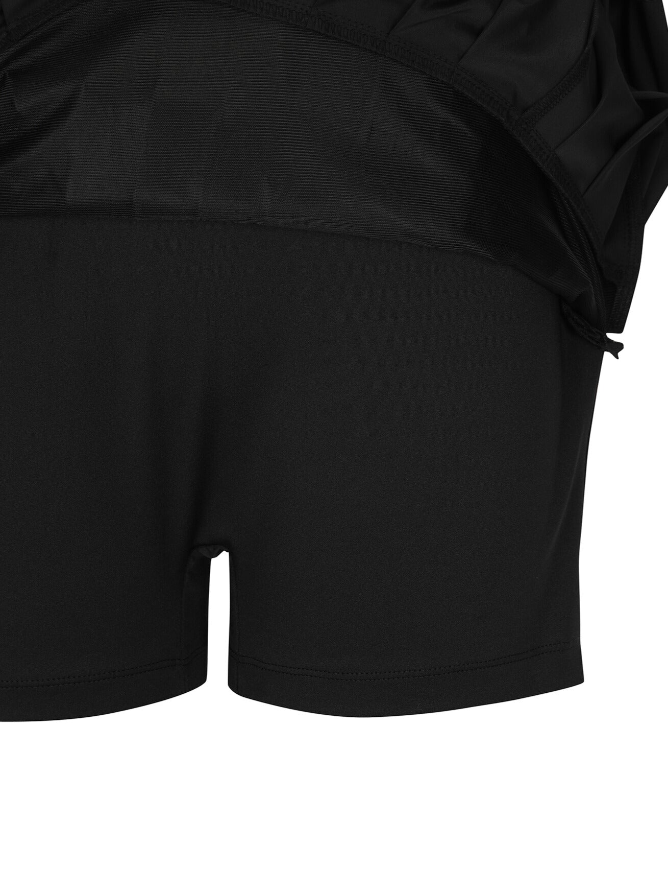 WOMEN FAUX LEATHER DOUBLE PLEATS SQ