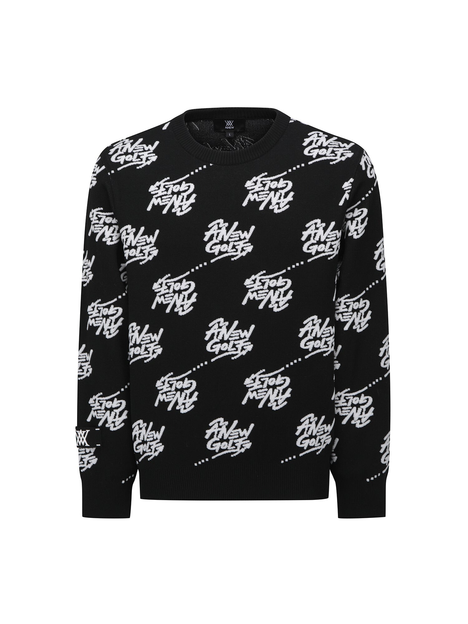 MEN LOGO PATTERN JACQUARD PULLOVER