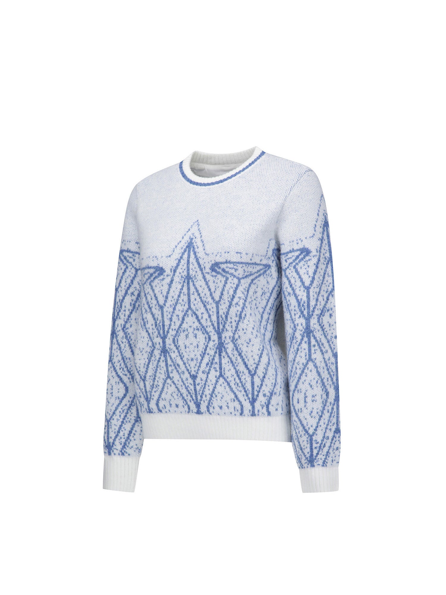 WOMEN WI FUZZY LOGO POINT SWEATER