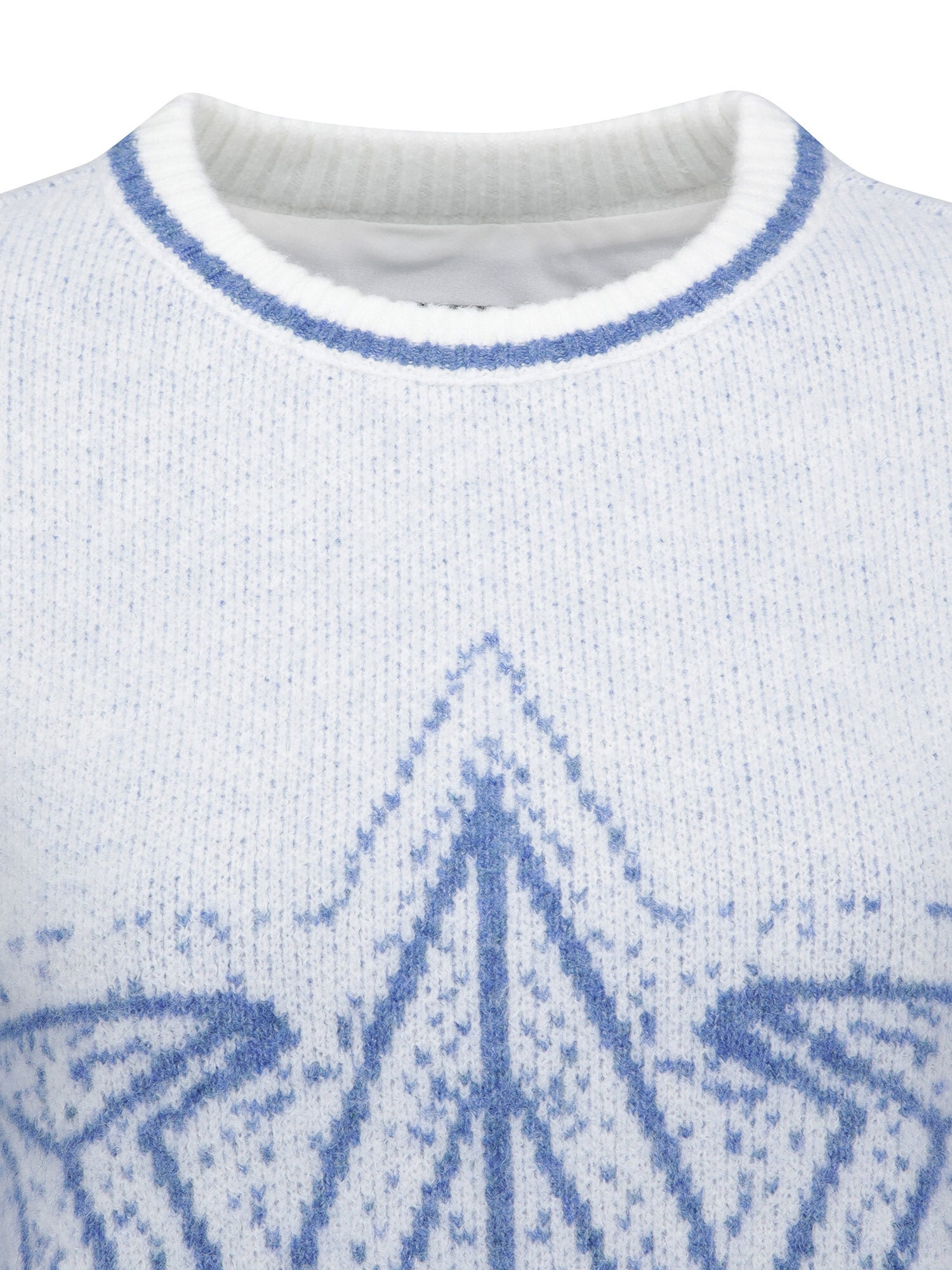 WOMEN WI FUZZY LOGO POINT SWEATER