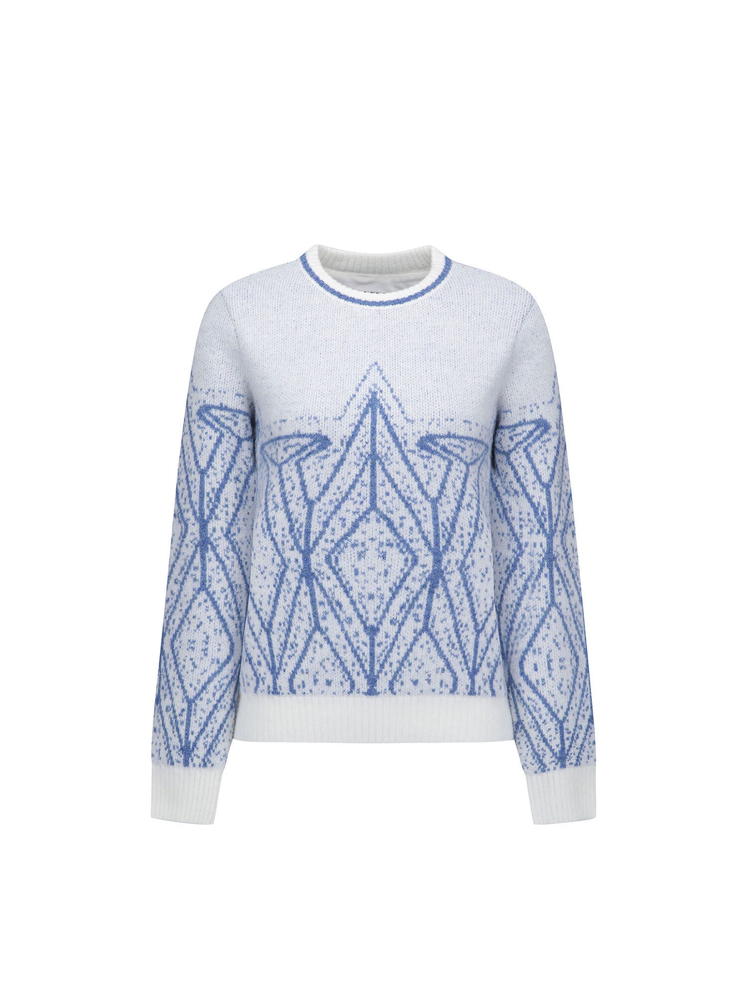 WOMEN WI FUZZY LOGO POINT SWEATER