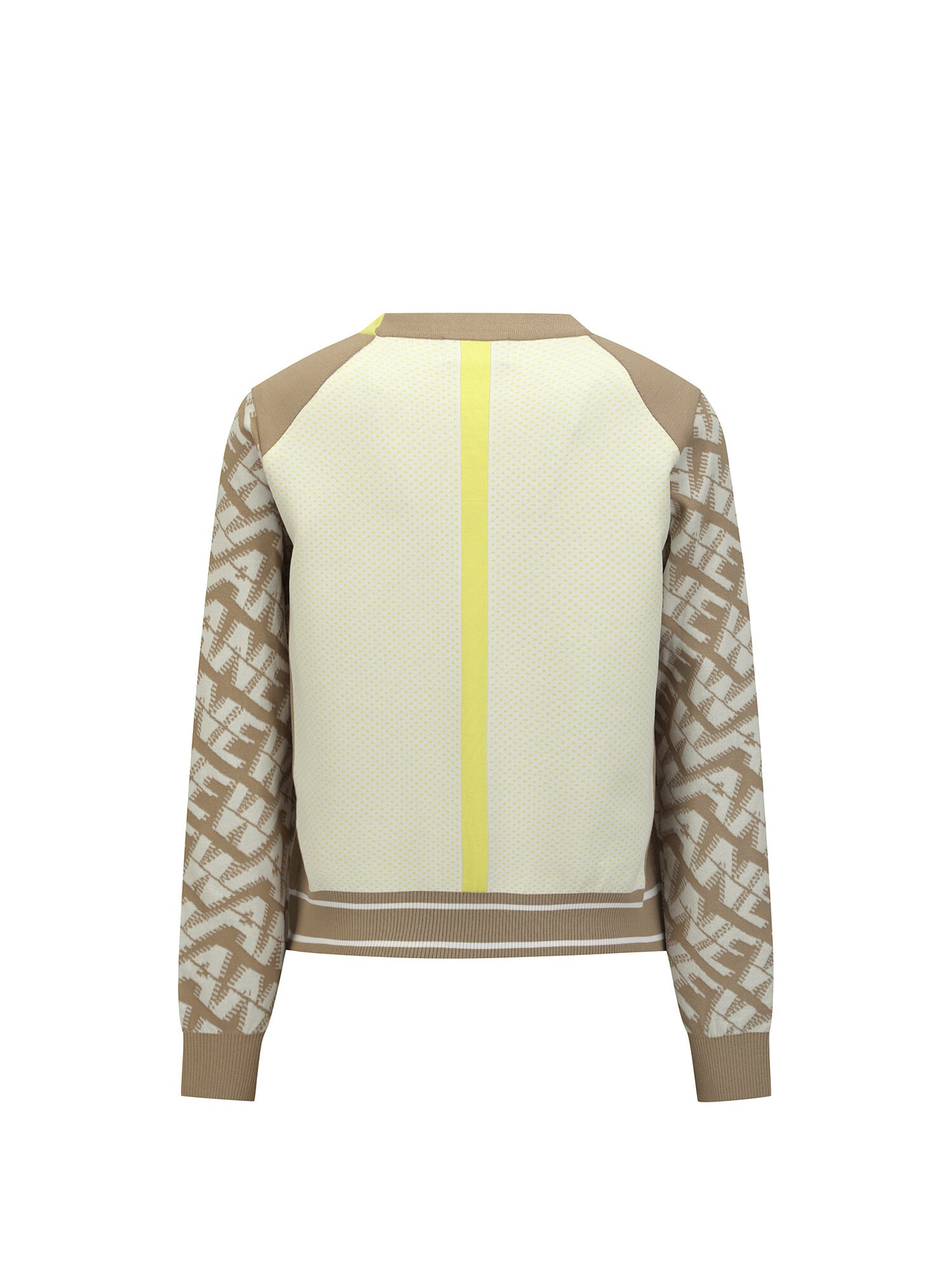 WOMEN PATTERN BLOCKED KNIT CARDIGAN