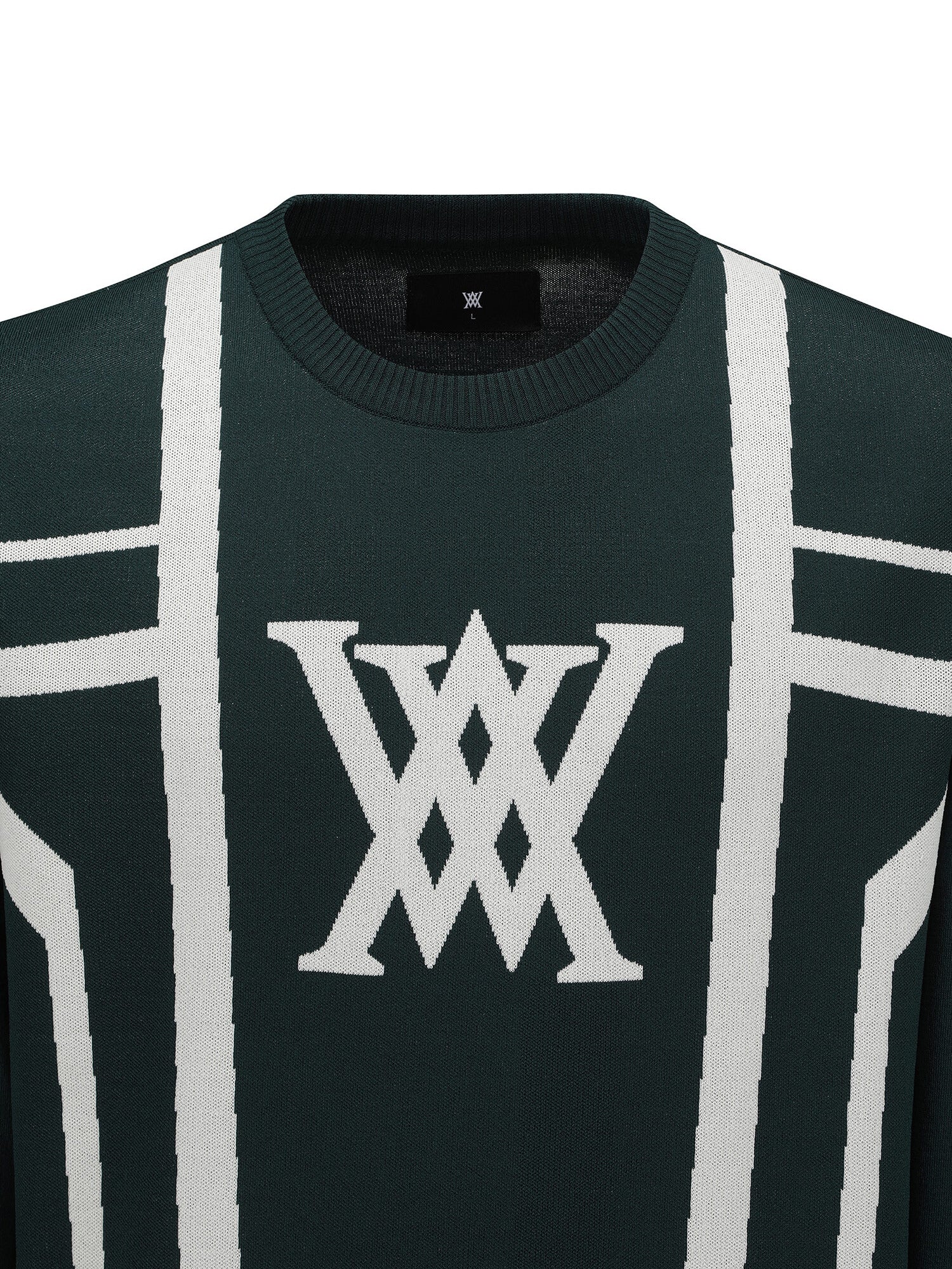 MEN LINE BLOCKED ROUND SWEATER