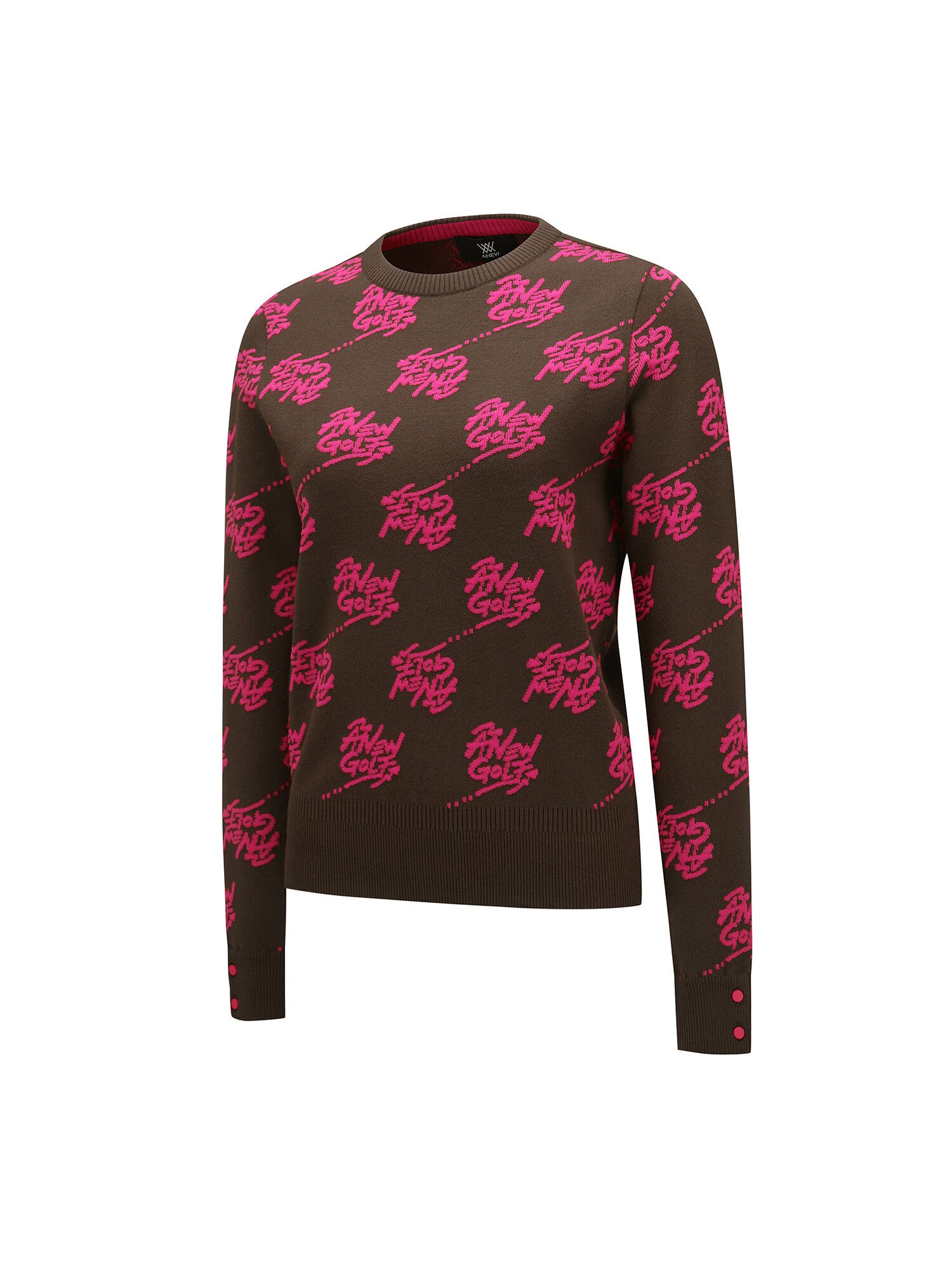 WOMEN LOGO PATTERN JACQUARD PULLOVER