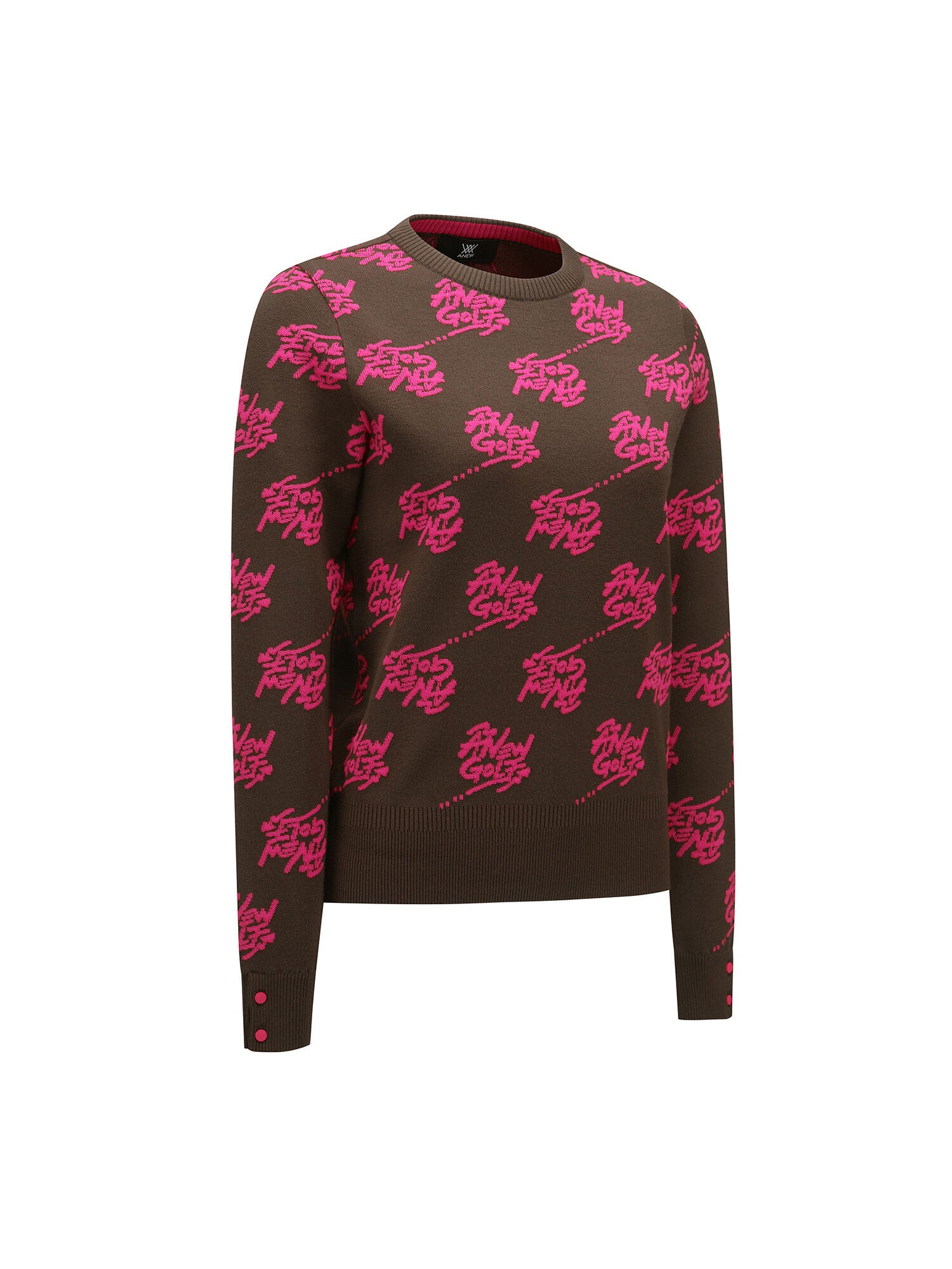 WOMEN LOGO PATTERN JACQUARD PULLOVER