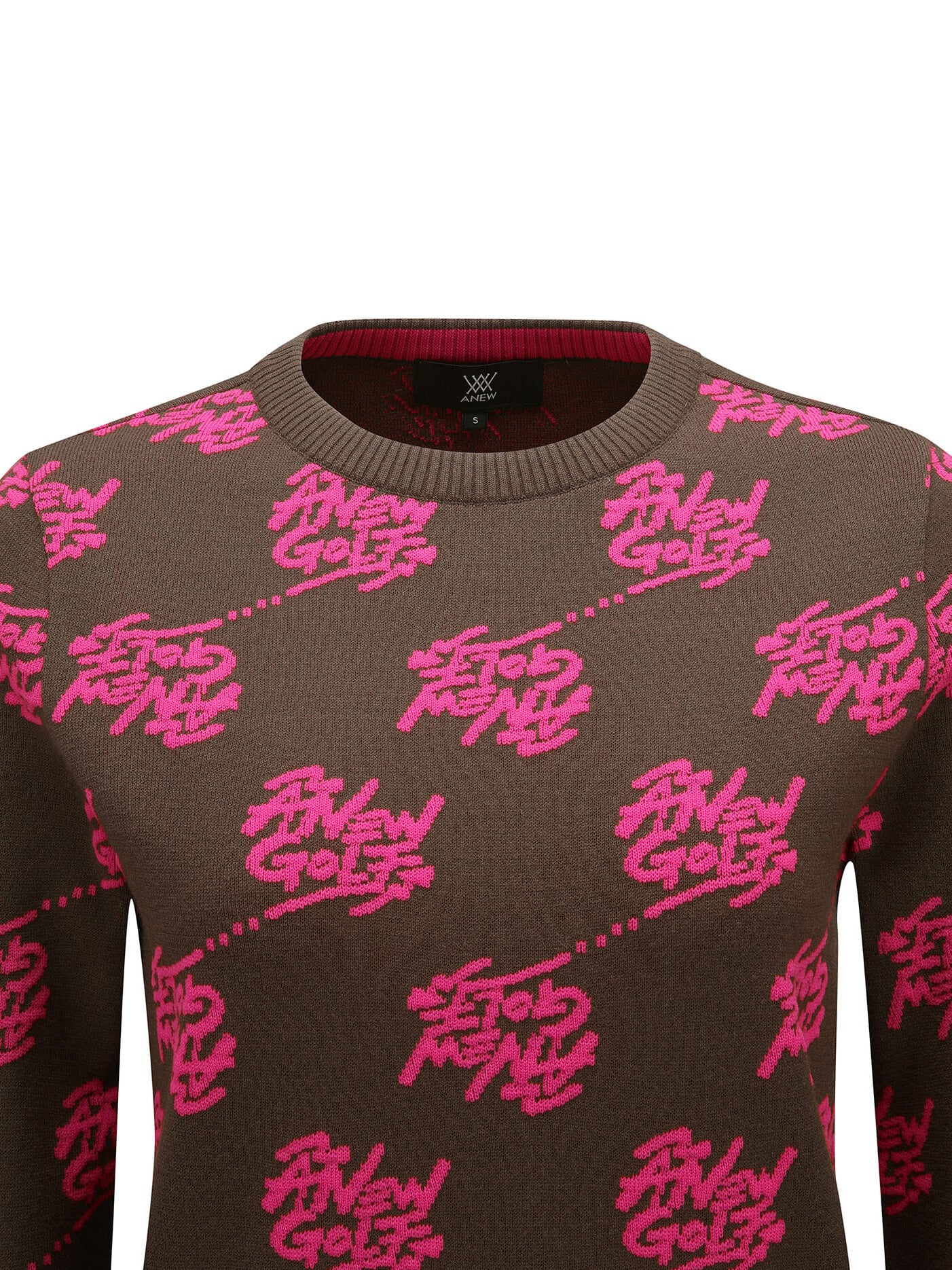 WOMEN LOGO PATTERN JACQUARD PULLOVER