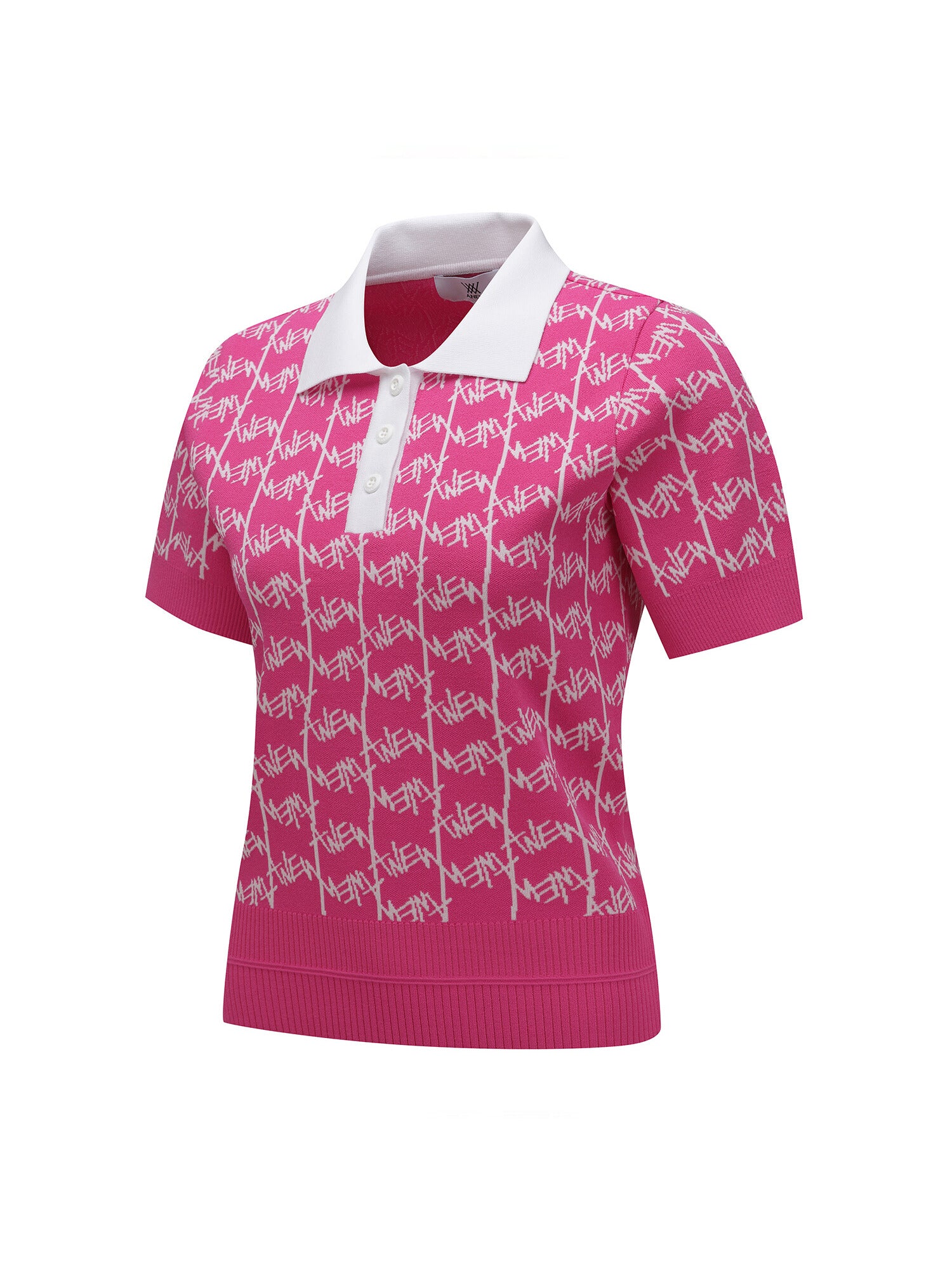 WOMEN SM LOGO PATTERN SHORT SLEEVE SWEATER