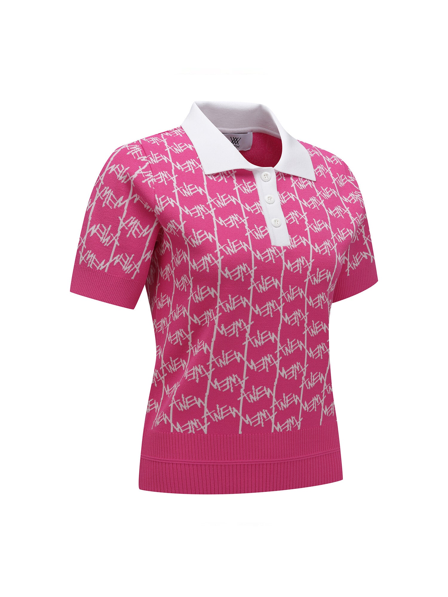 WOMEN SM LOGO PATTERN SHORT SLEEVE SWEATER