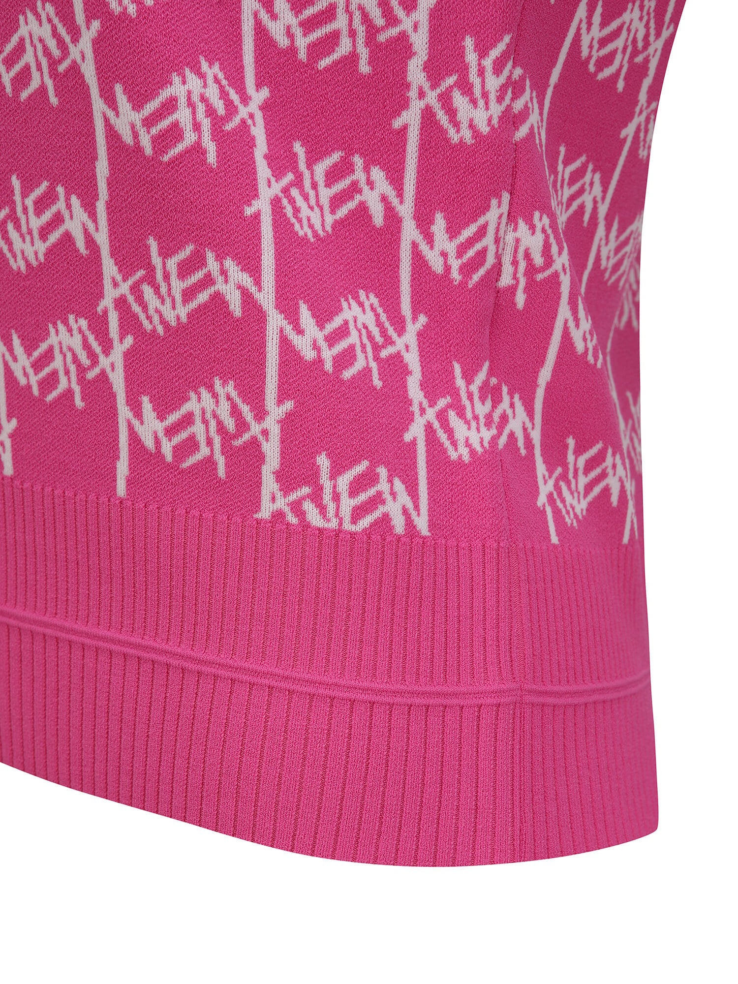 WOMEN SM LOGO PATTERN SHORT SLEEVE SWEATER