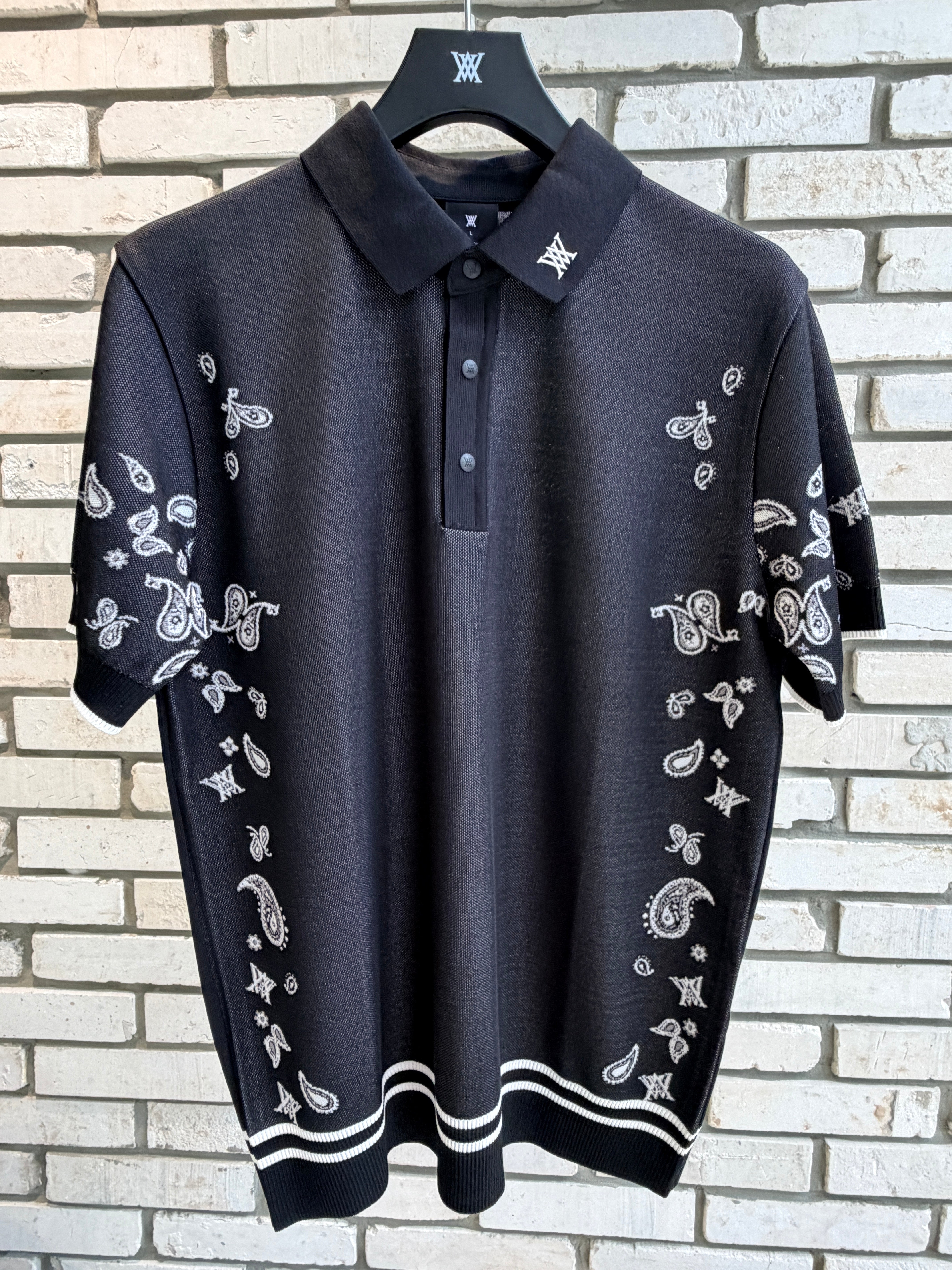 MEN PAISLEY SHORT SLEEVE SWEATER