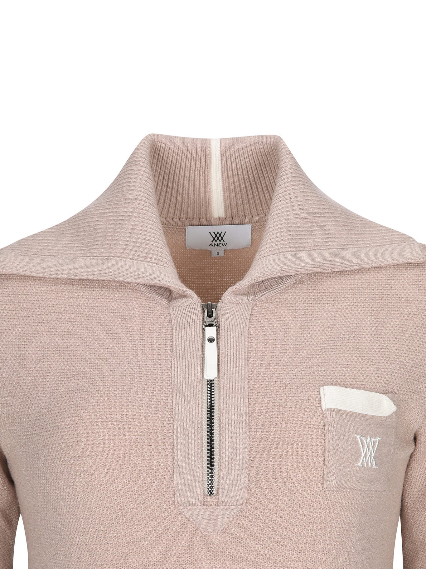 WOMEN WIDE COLLAR HALF ZIP-UP PULLOVER