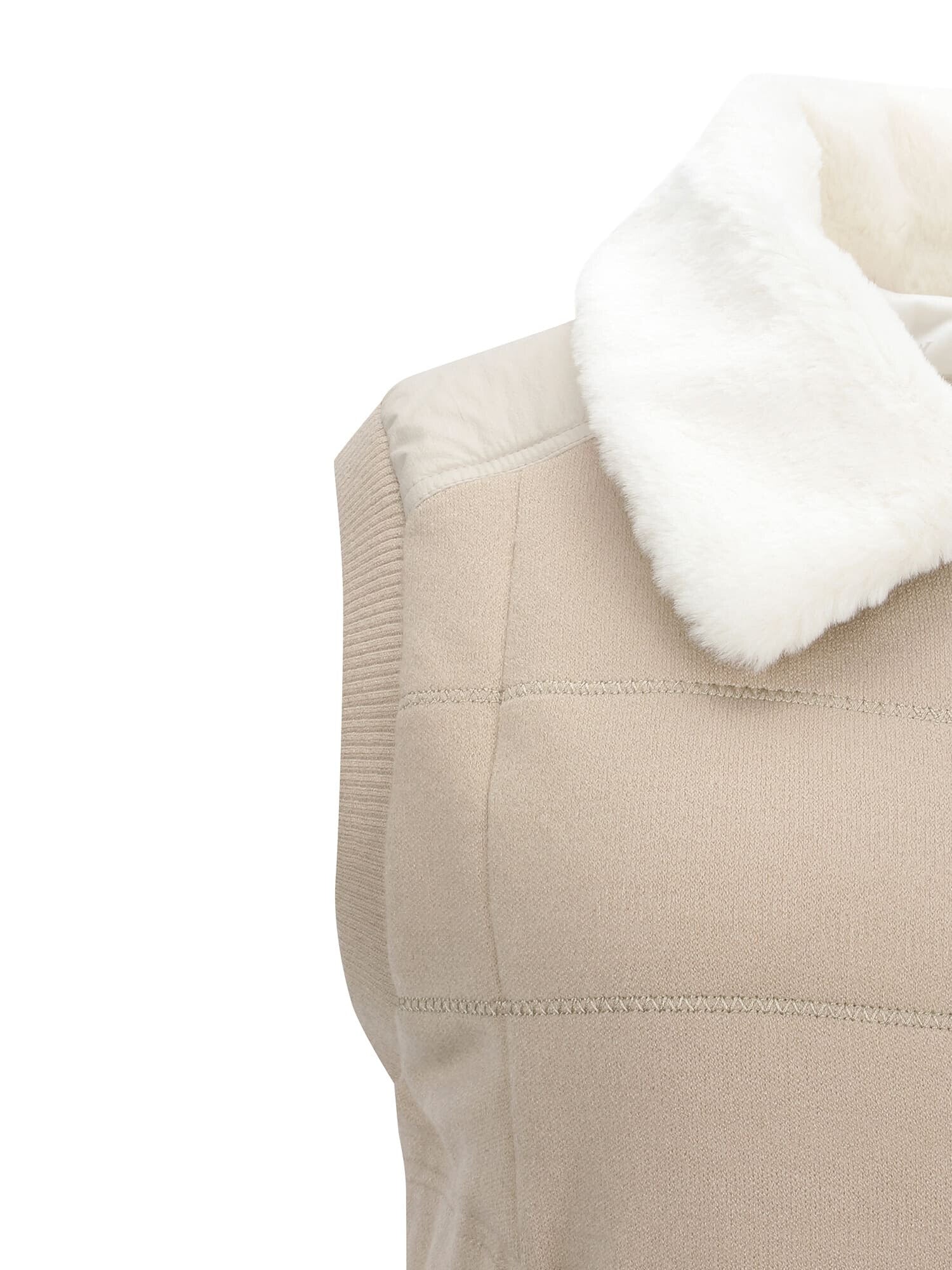 WOMEN FAKE FUR COLLAR HYBRID DOWN VT