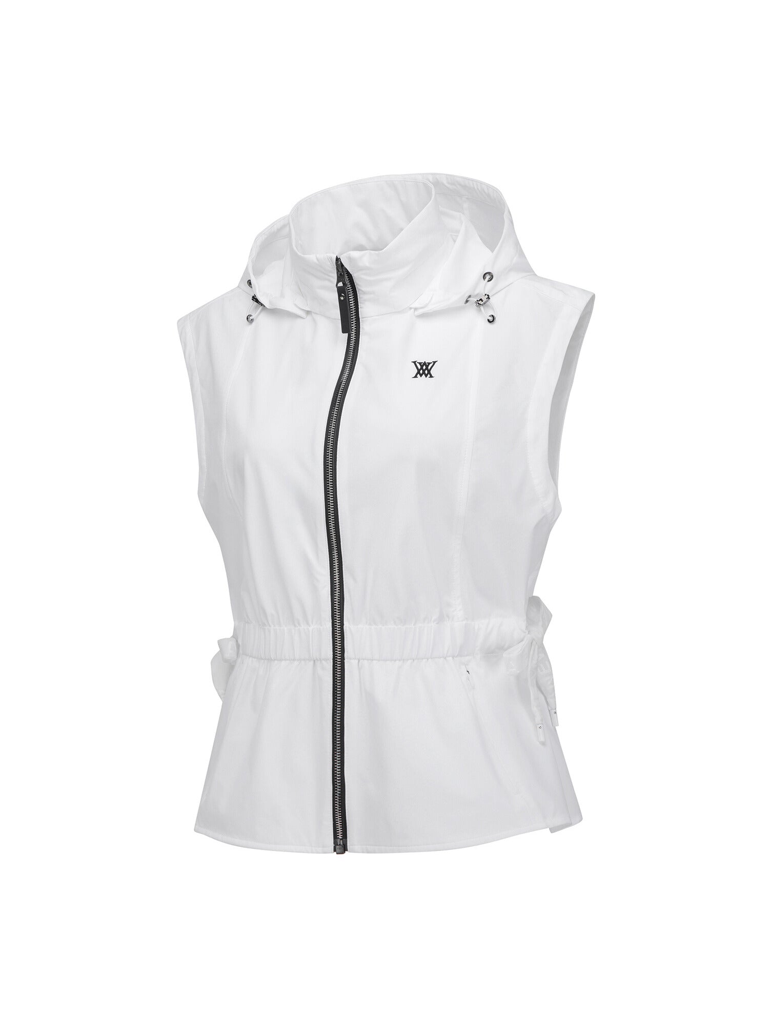 WOMEN WAIST SHIRRING HOODY VEST