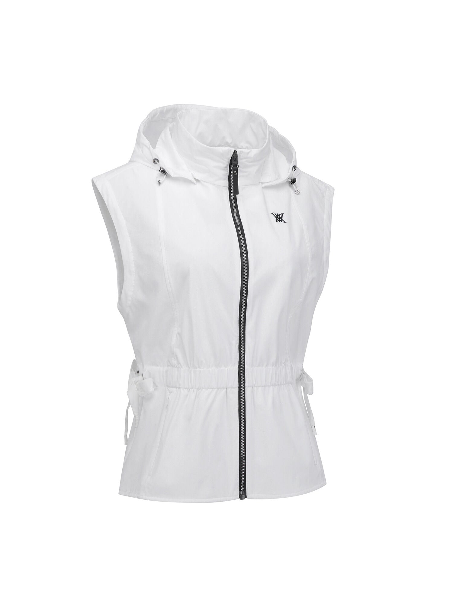 WOMEN WAIST SHIRRING HOODY VEST