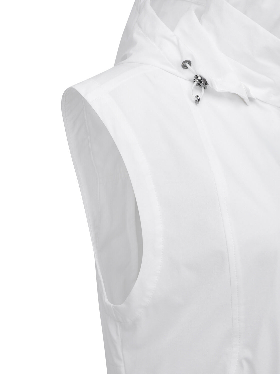 WOMEN WAIST SHIRRING HOODY VEST