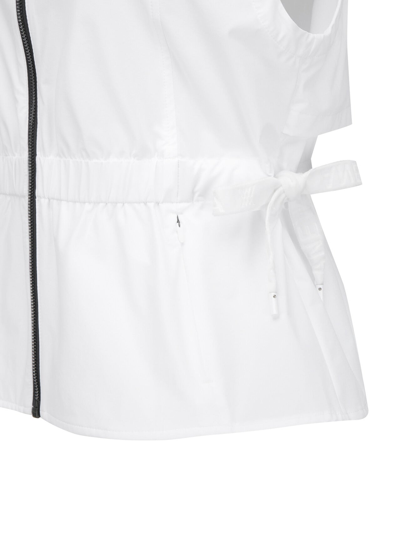 WOMEN WAIST SHIRRING HOODY VEST