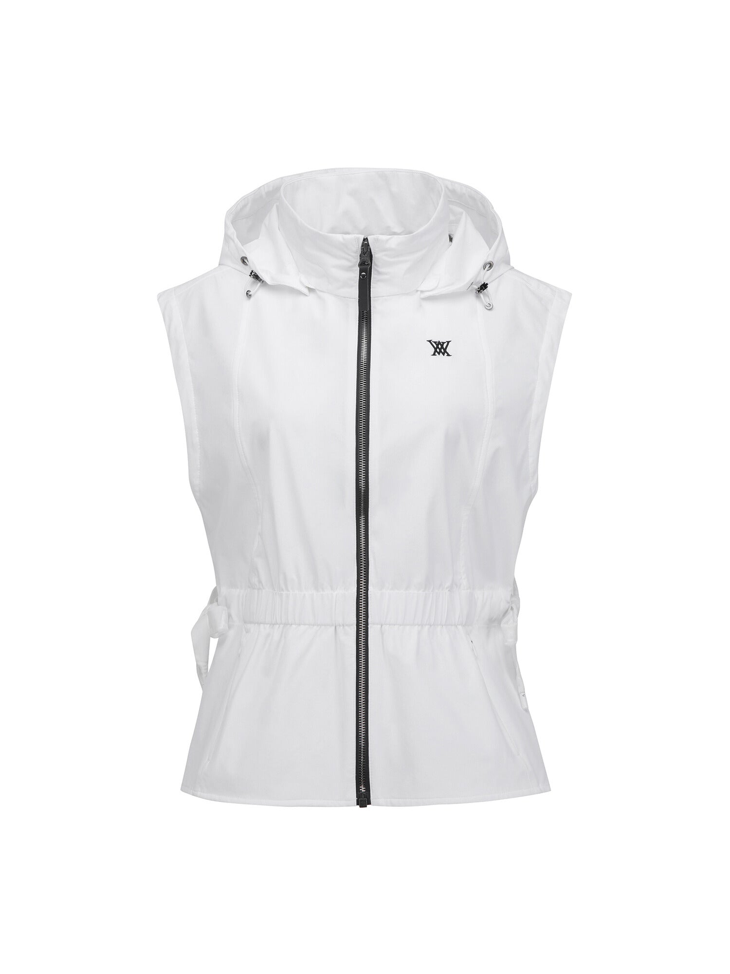 WOMEN WAIST SHIRRING HOODY VEST