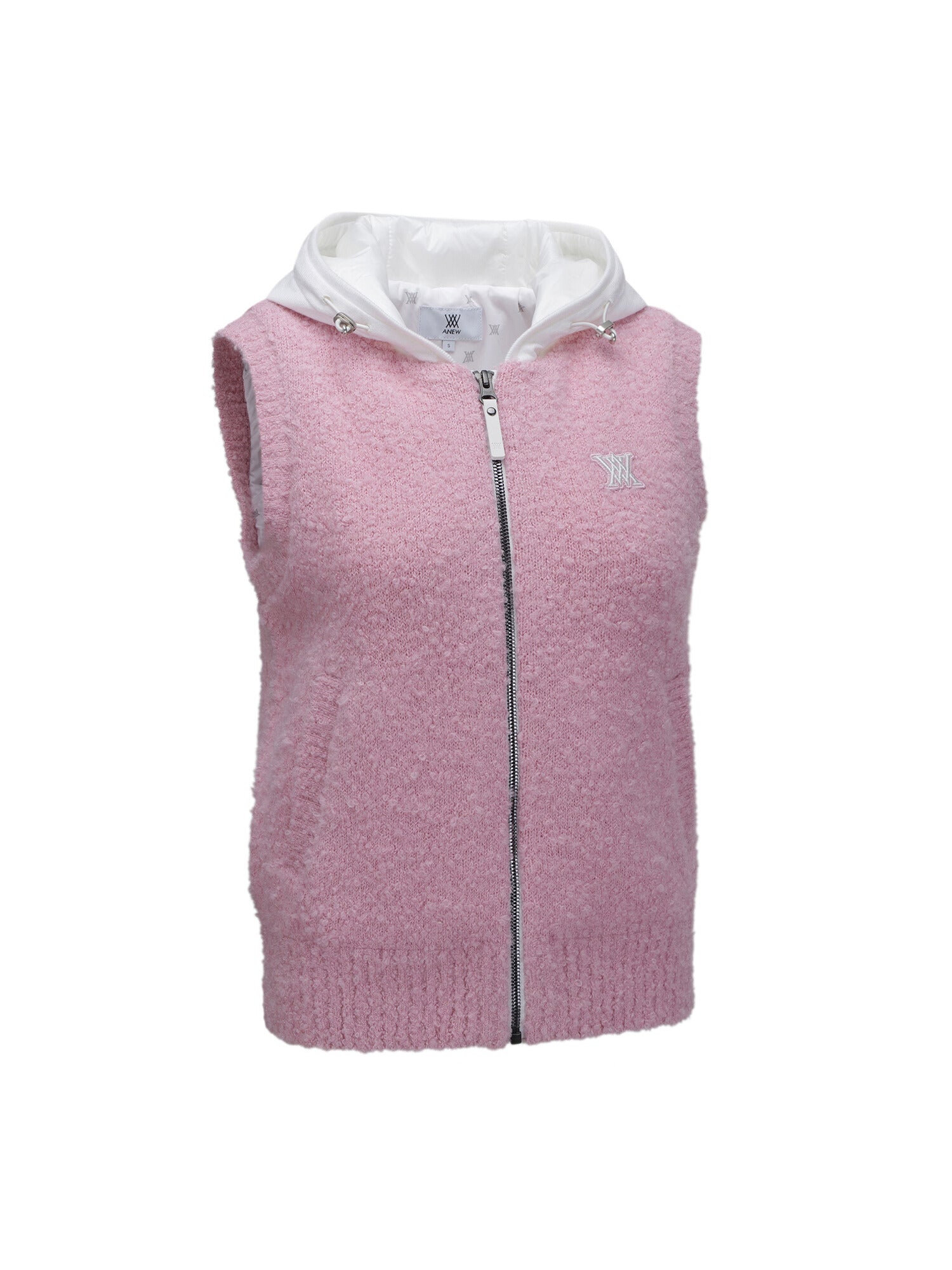 WOMEN HOODIE KNIT ZIP-UP VEST