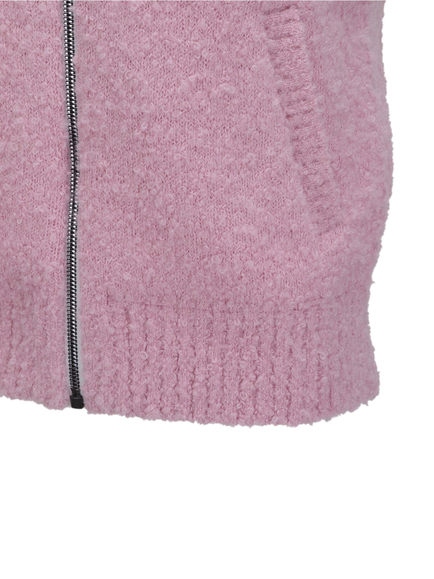 WOMEN HOODIE KNIT ZIP-UP VEST