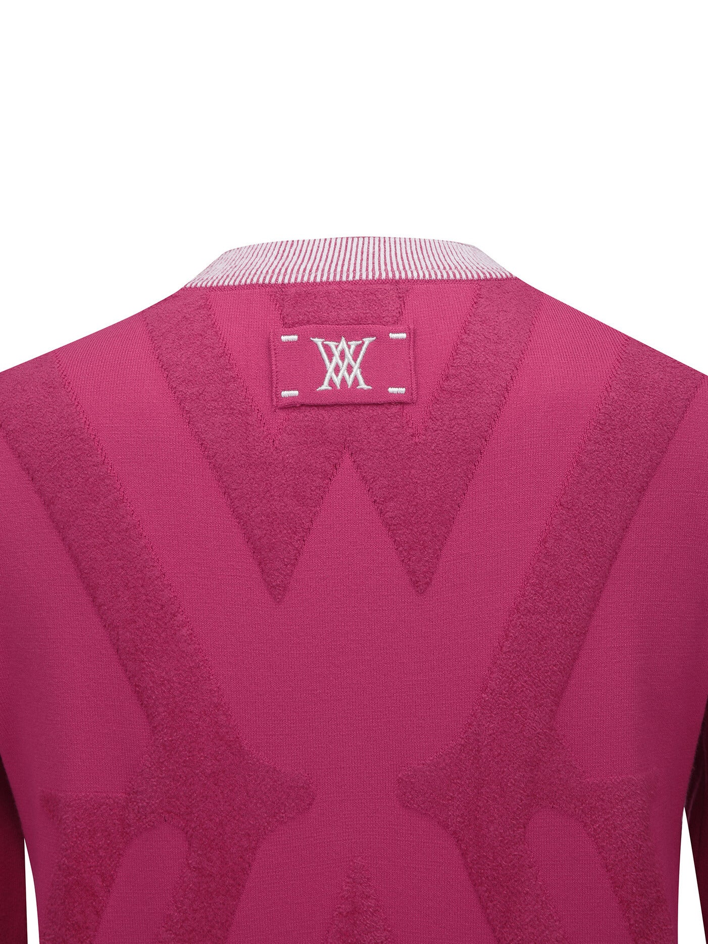WOMEN BIG LOGO INTARSIA ZIP-UP CARDIGAN