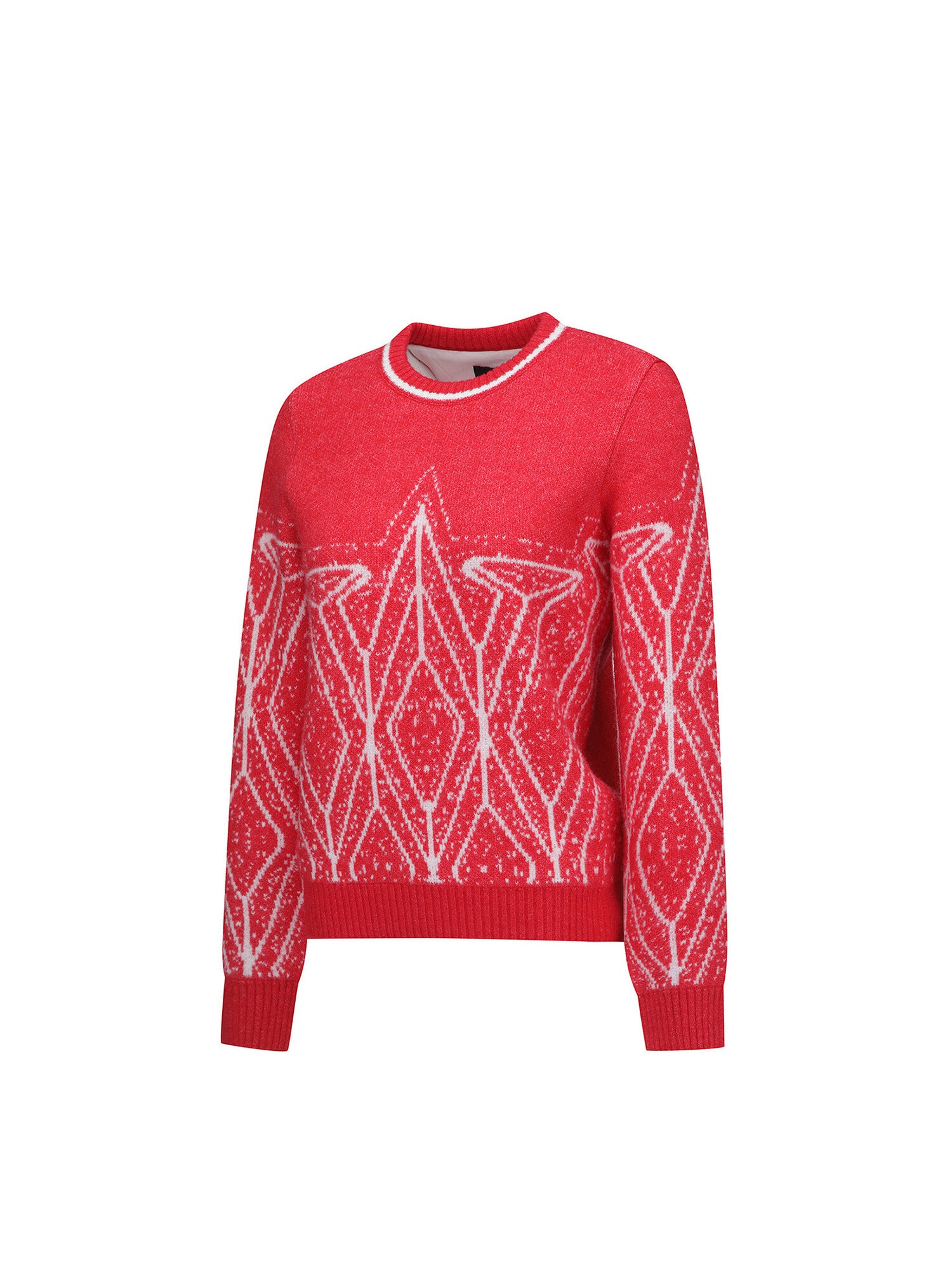 WOMEN WI FUZZY LOGO POINT SWEATER