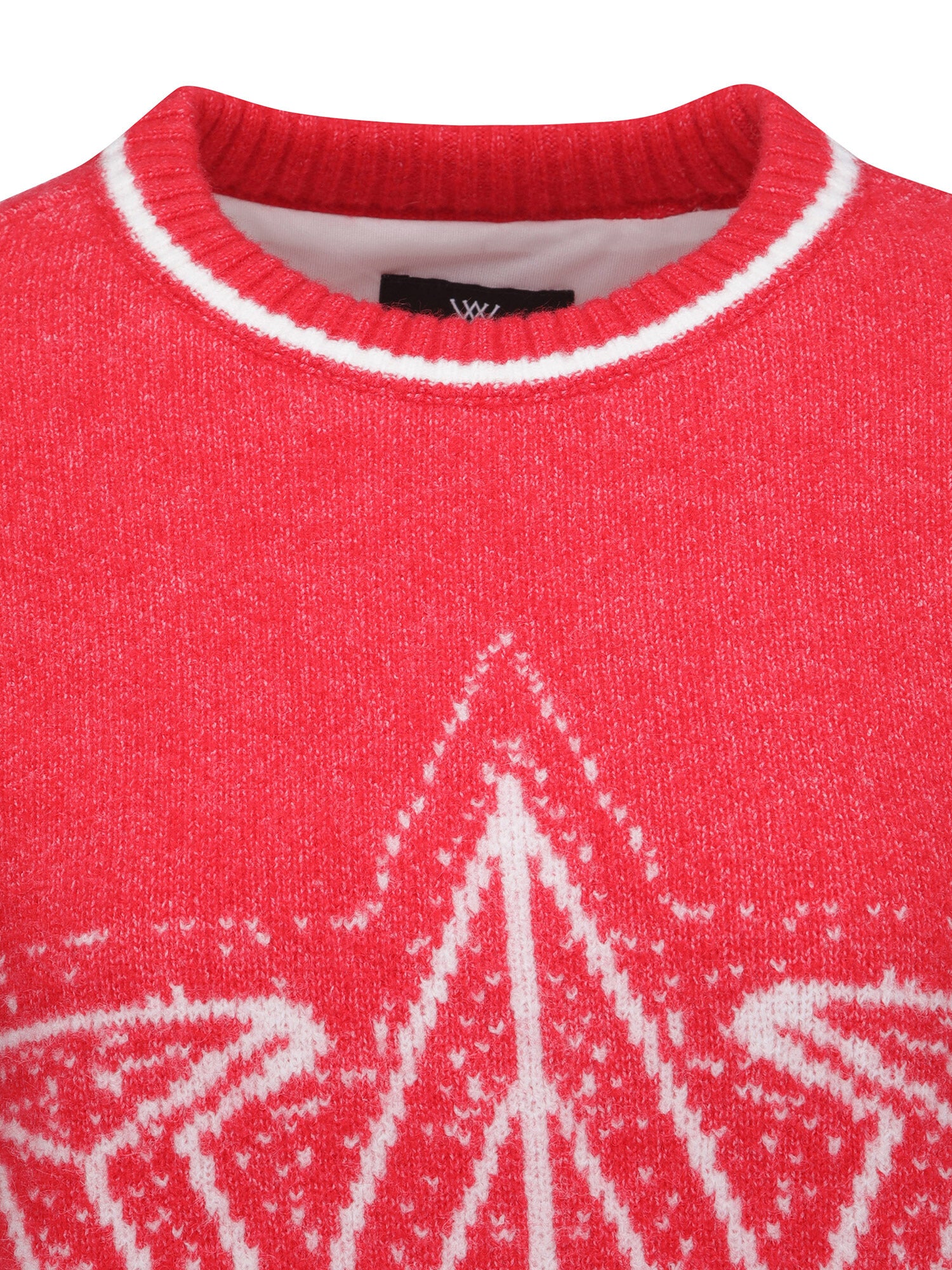 WOMEN WI FUZZY LOGO POINT SWEATER