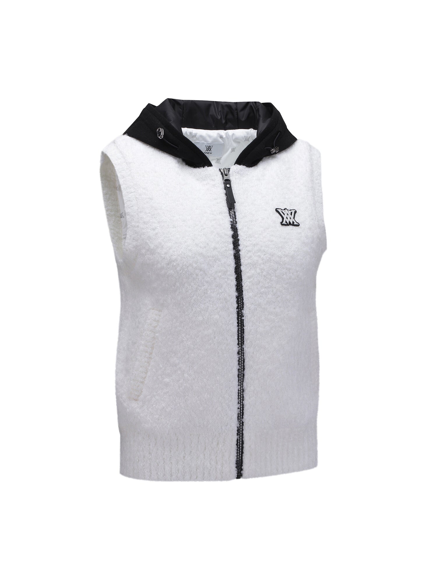 WOMEN HOODIE KNIT ZIP-UP VEST