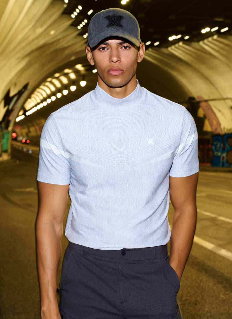 MEN MOCK NECK SHORT SLEEVE T-SHIRT