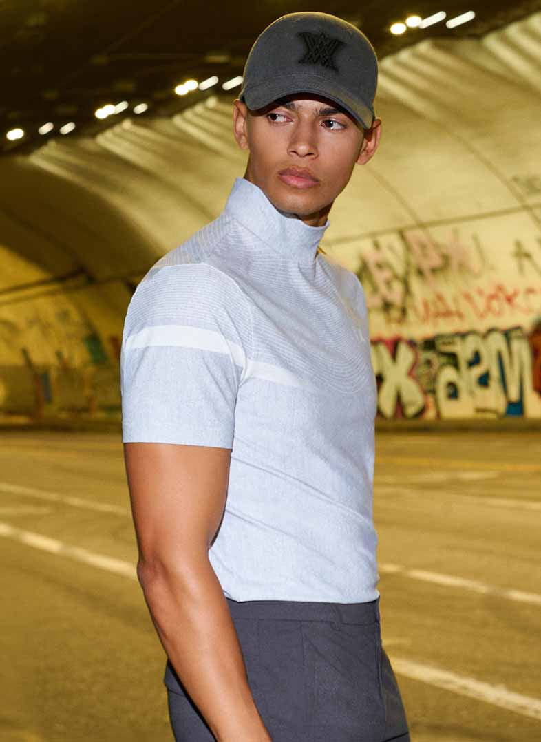 MEN MOCK NECK SHORT SLEEVE T-SHIRT