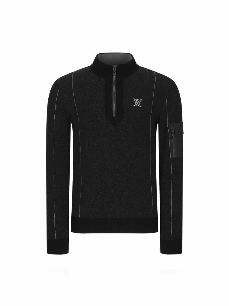 MEN HALF ZIP KNIT PULLOVER