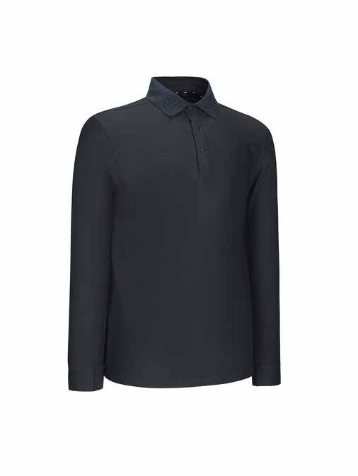 MEN COLLARED LOGO EMBO L/TS