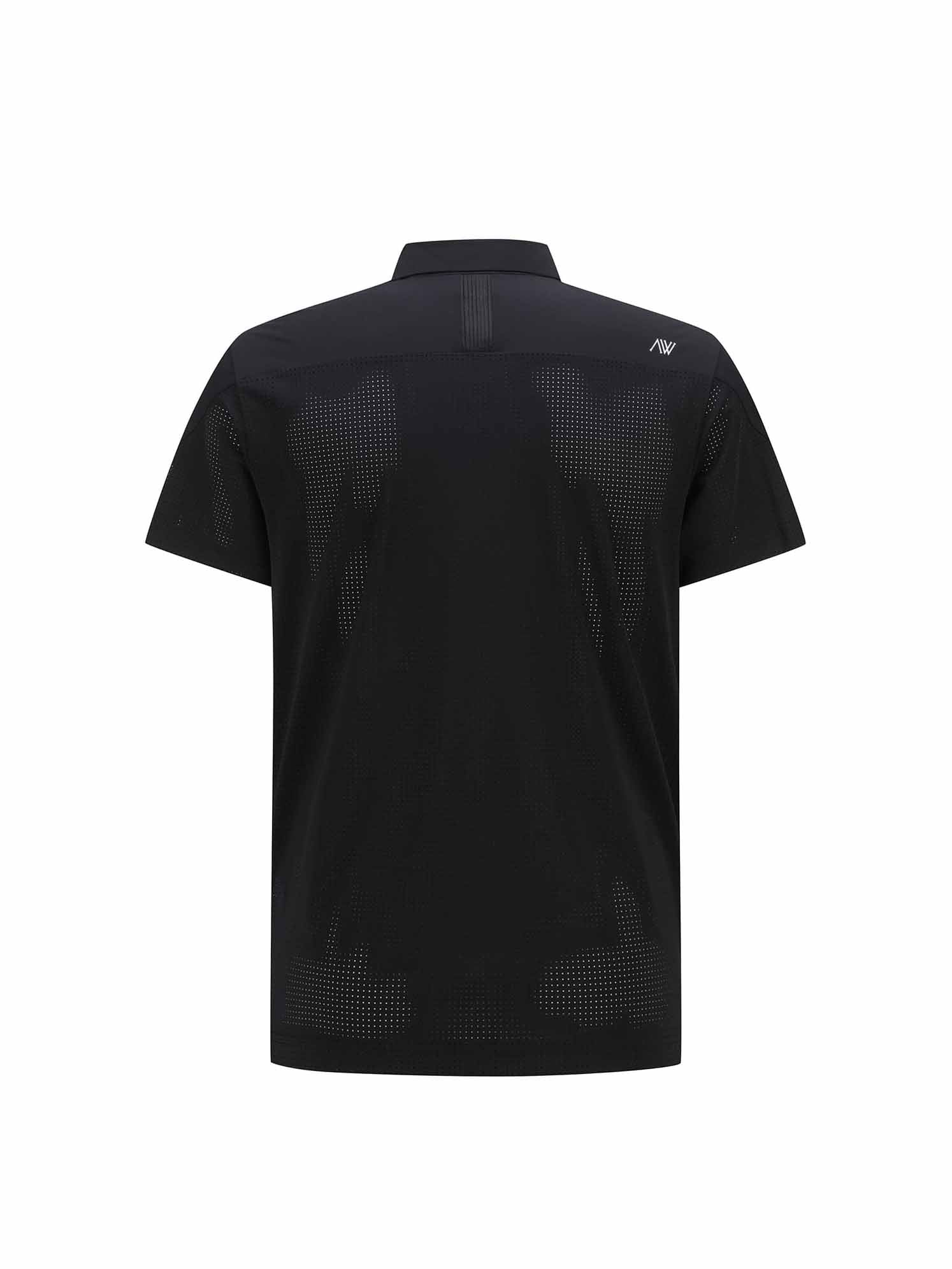 MEN BACK FABRIC BLOCK SHORT T-SHIRT